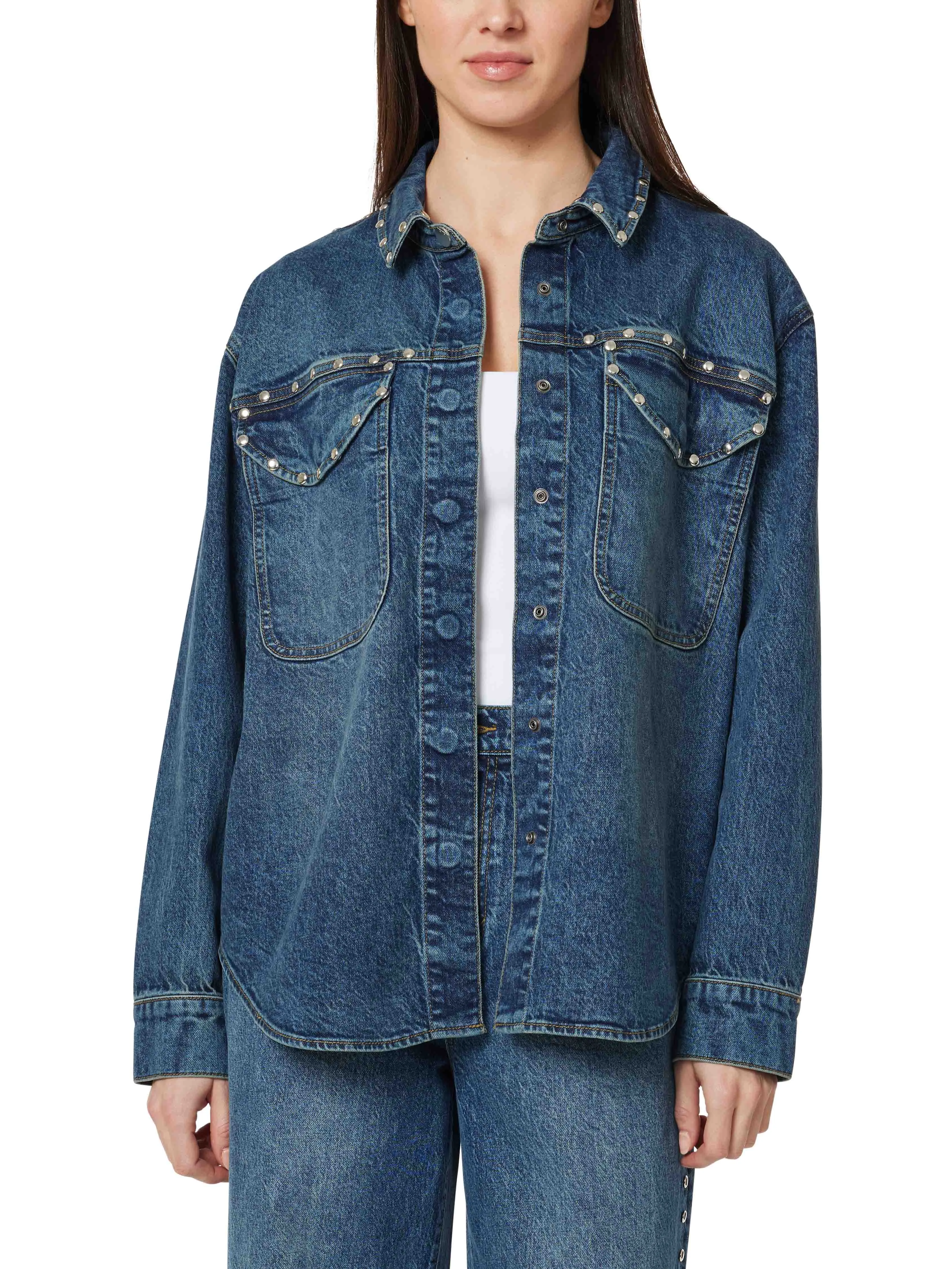 Denim Studded Shirt Jacket sold by Habitual product image thumbnail 5