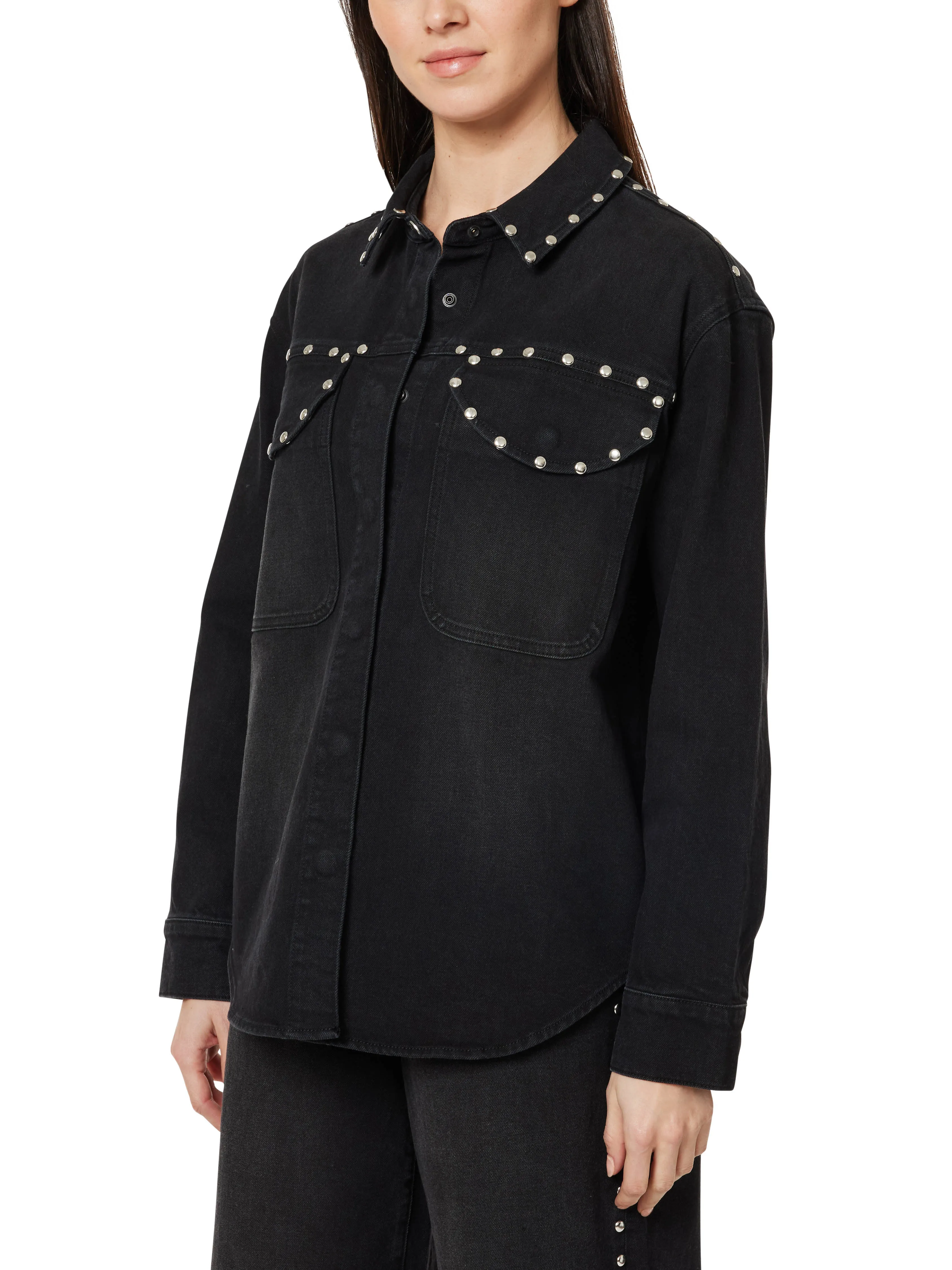 Denim Studded Shirt Jacket sold by Habitual product image thumbnail 2
