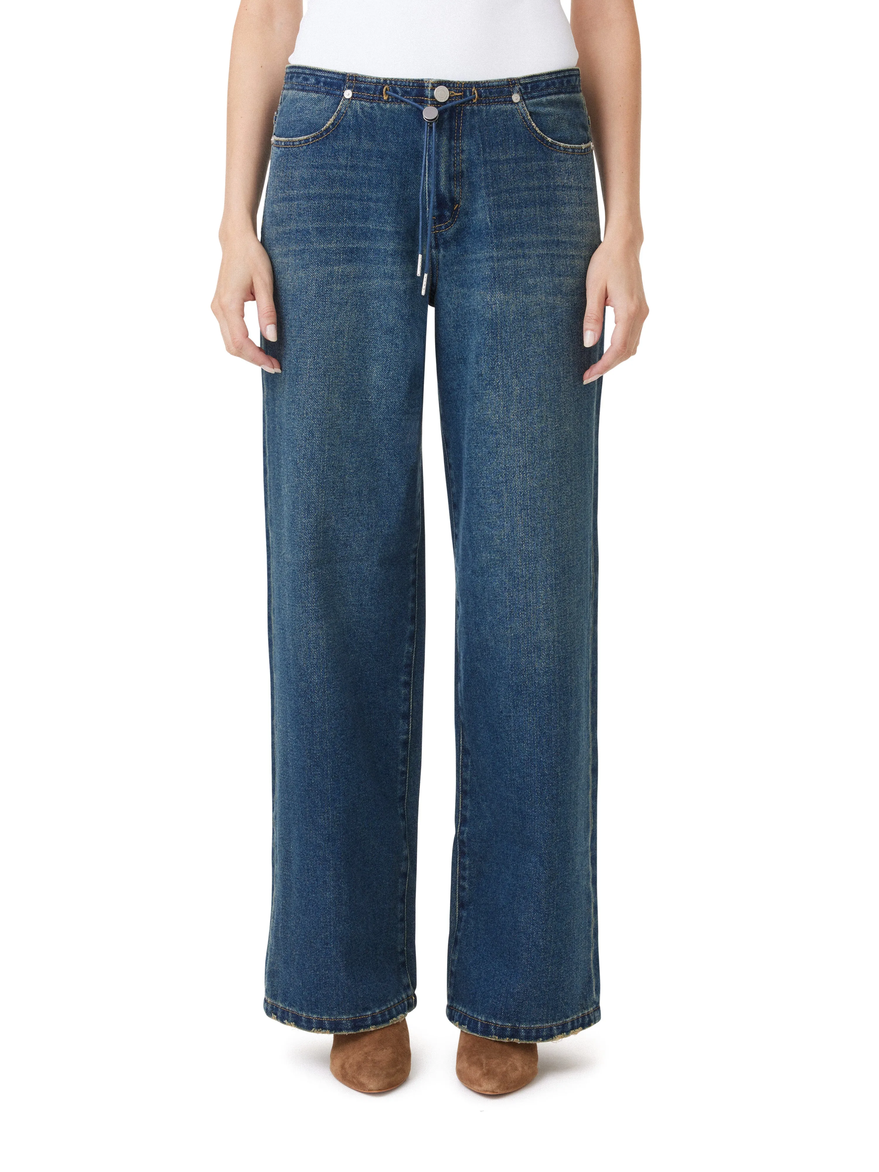 Jade Drawstring Wide Leg Jeans sold by Habitual product image thumbnail 4