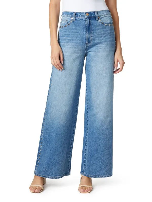 Gemma Studded High Waist Wide Leg Jeans made by Habitual