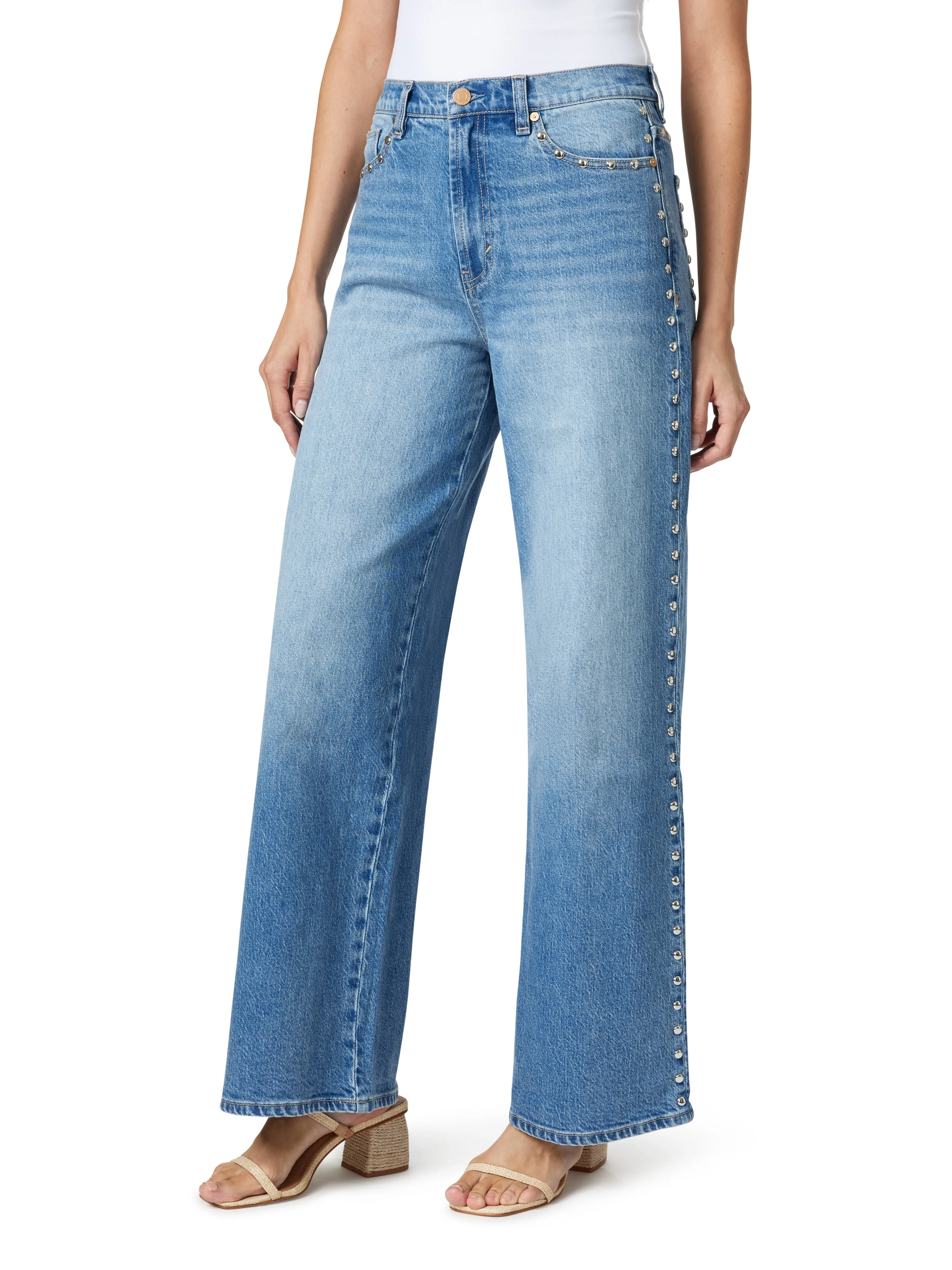 Gemma Studded High Waist Wide Leg Jeans sold by Habitual product image thumbnail 2