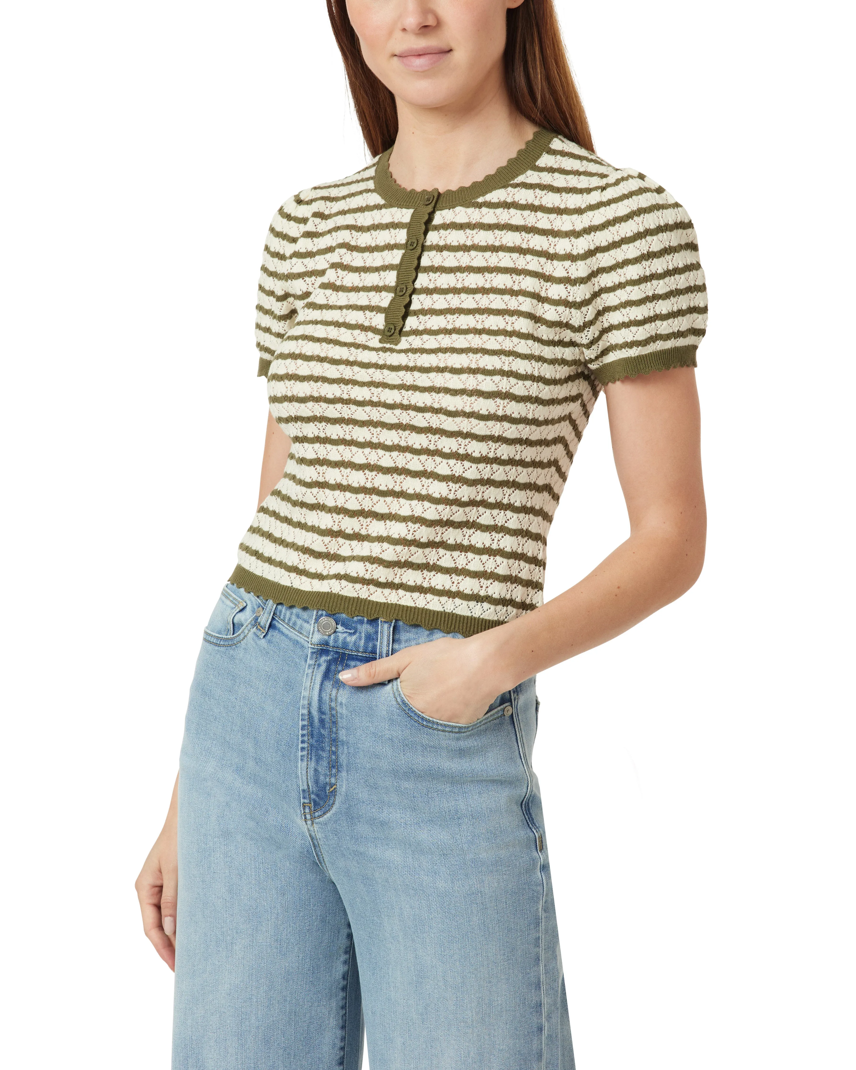 Short Sleeve Button Sweater sold by Habitual product image thumbnail 2