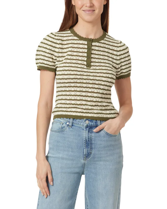 Short Sleeve Button Sweater sold by Habitual