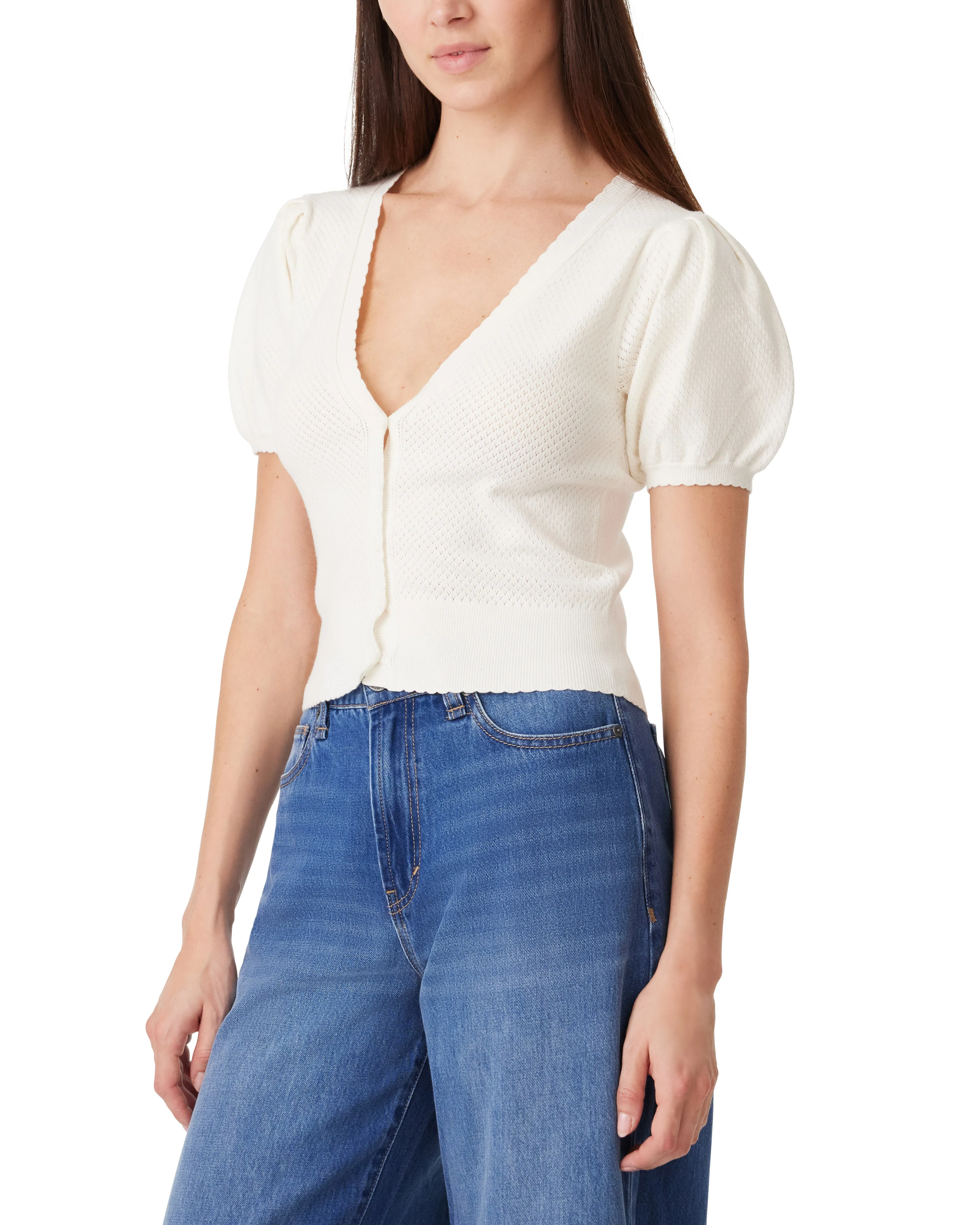 Novelty Short Sleeve V Neck Cardigan sold by Habitual product image thumbnail 2