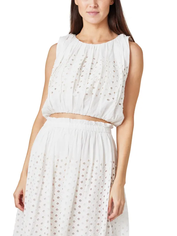 Crop Eyelet Top sold by Habitual