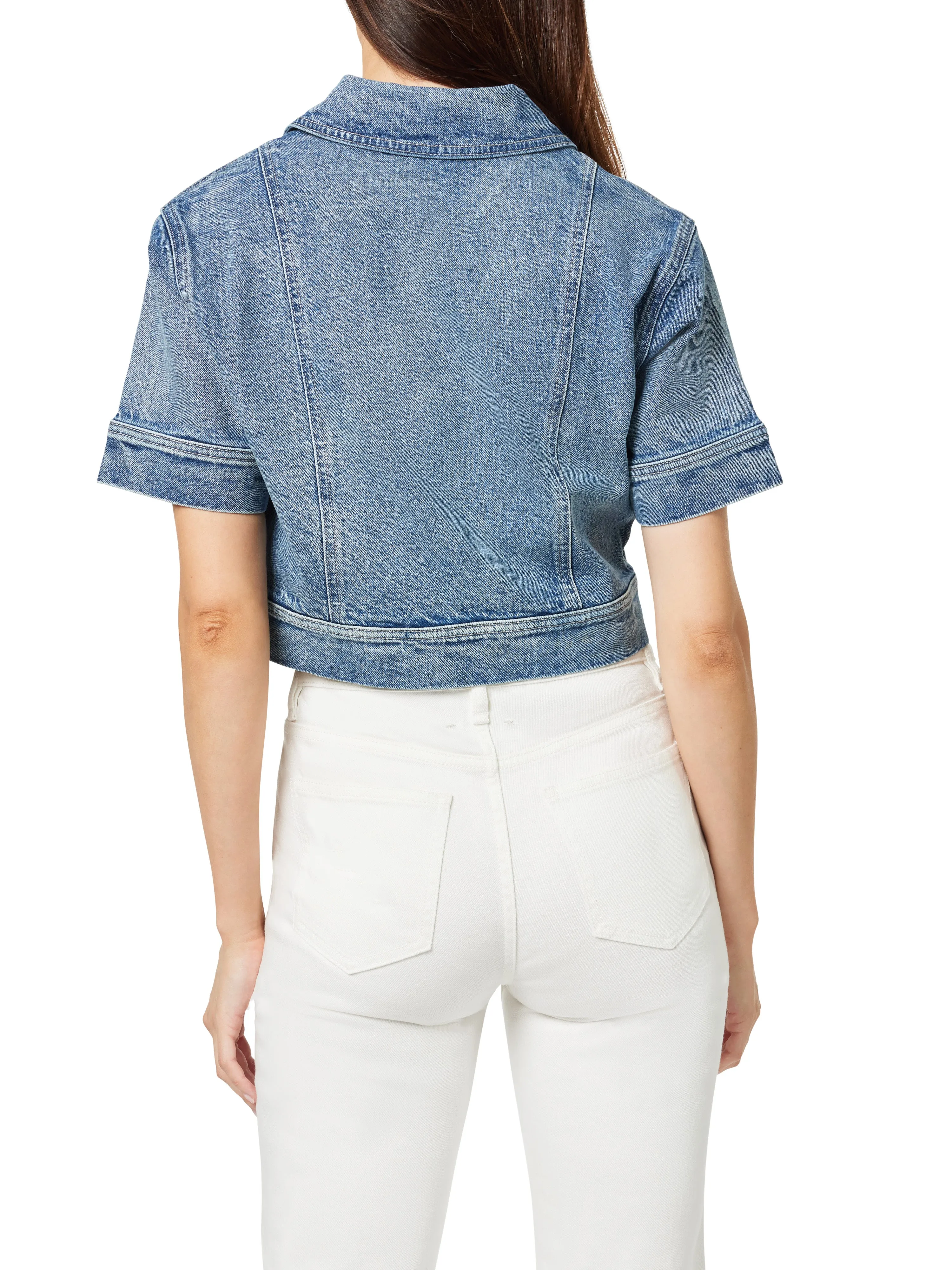 Denim Boxy Crop Top sold by Habitual product image thumbnail 3