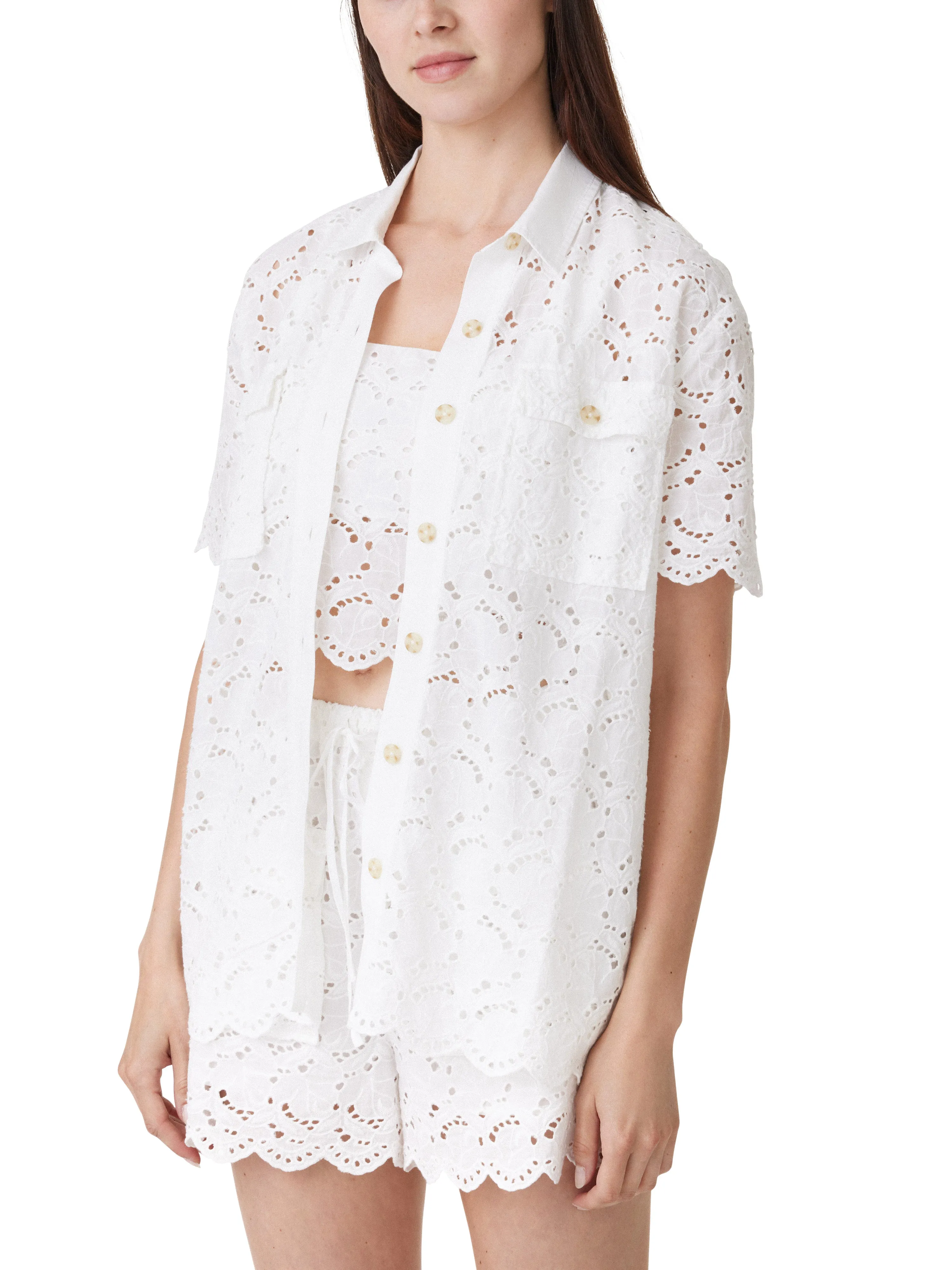 Wave Eyelet Short Sleeve Shirt sold by Habitual product image thumbnail 2