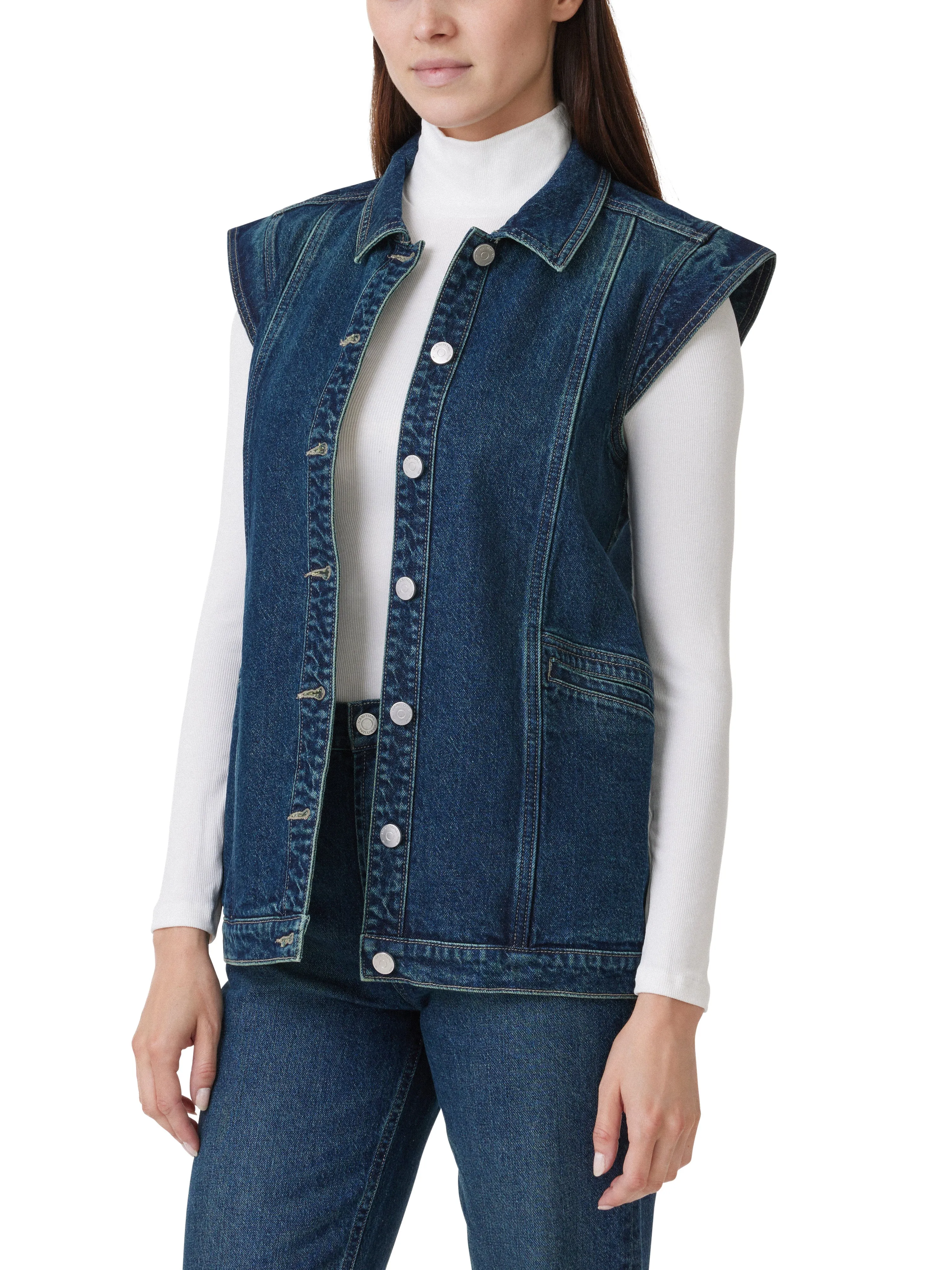 Cap Sleeve Denim Vest sold by Habitual product image thumbnail 2
