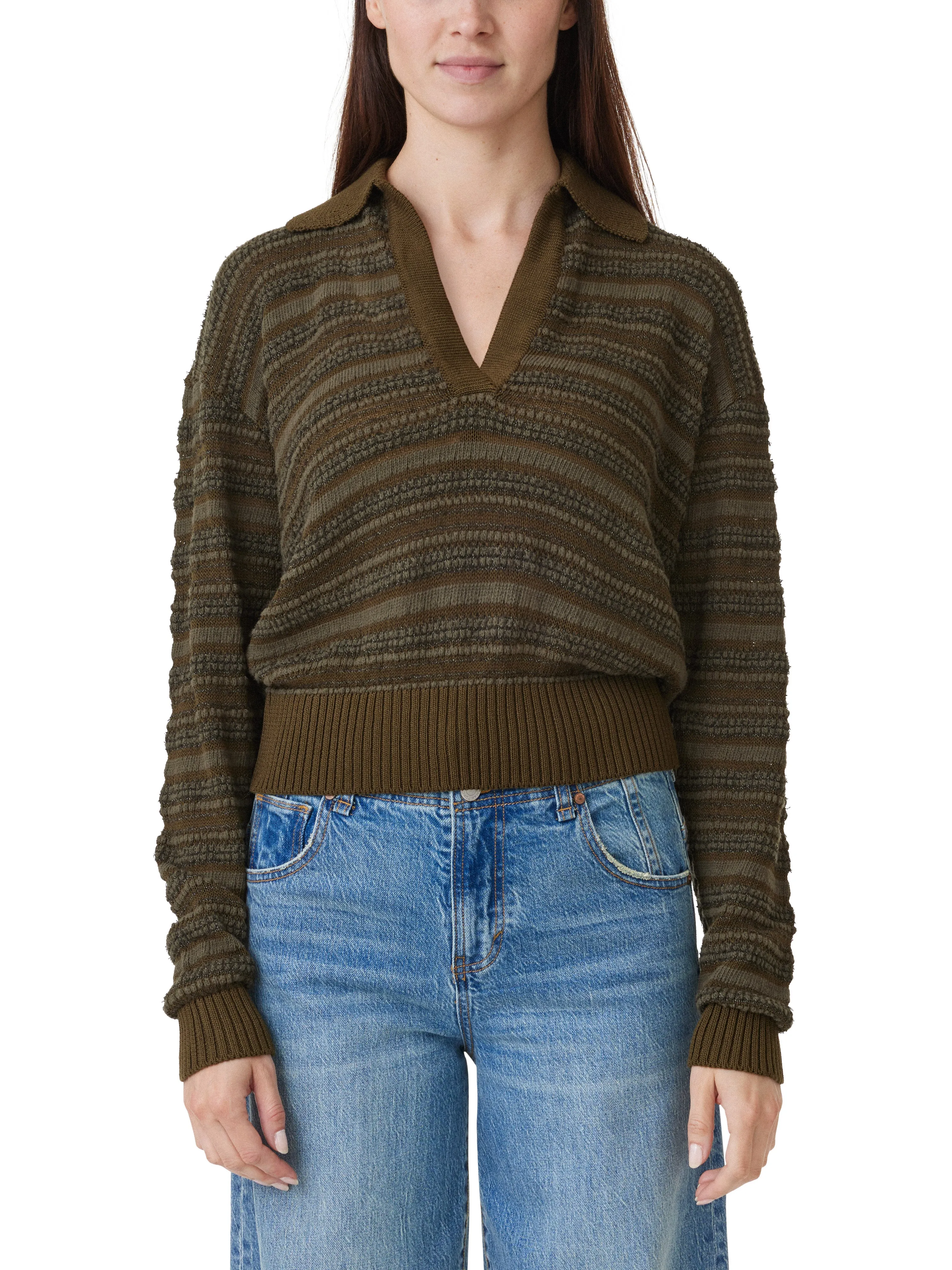 Stripe Collared Long Sleeve Sweater sold by Habitual product image thumbnail 4