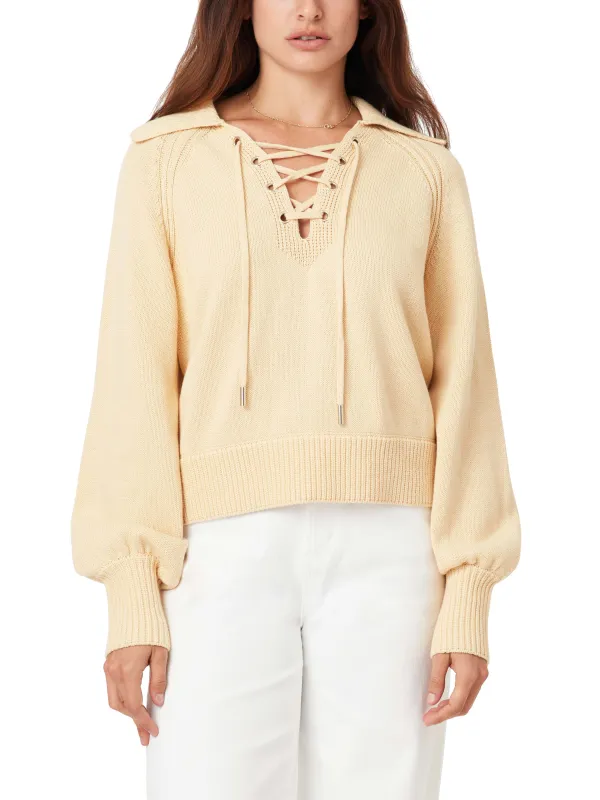 Lace Up Sweater sold by Habitual