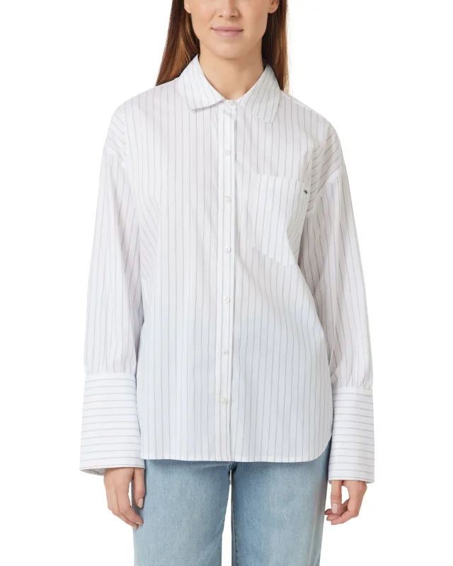 Oversized Stripe Poplin Shirt sold by Habitual
