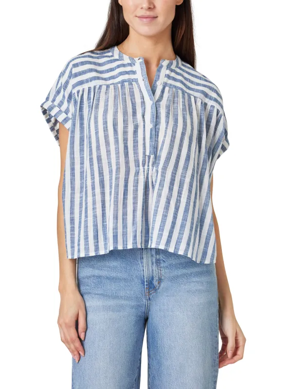 Stripe Placket Blouse made by Habitual