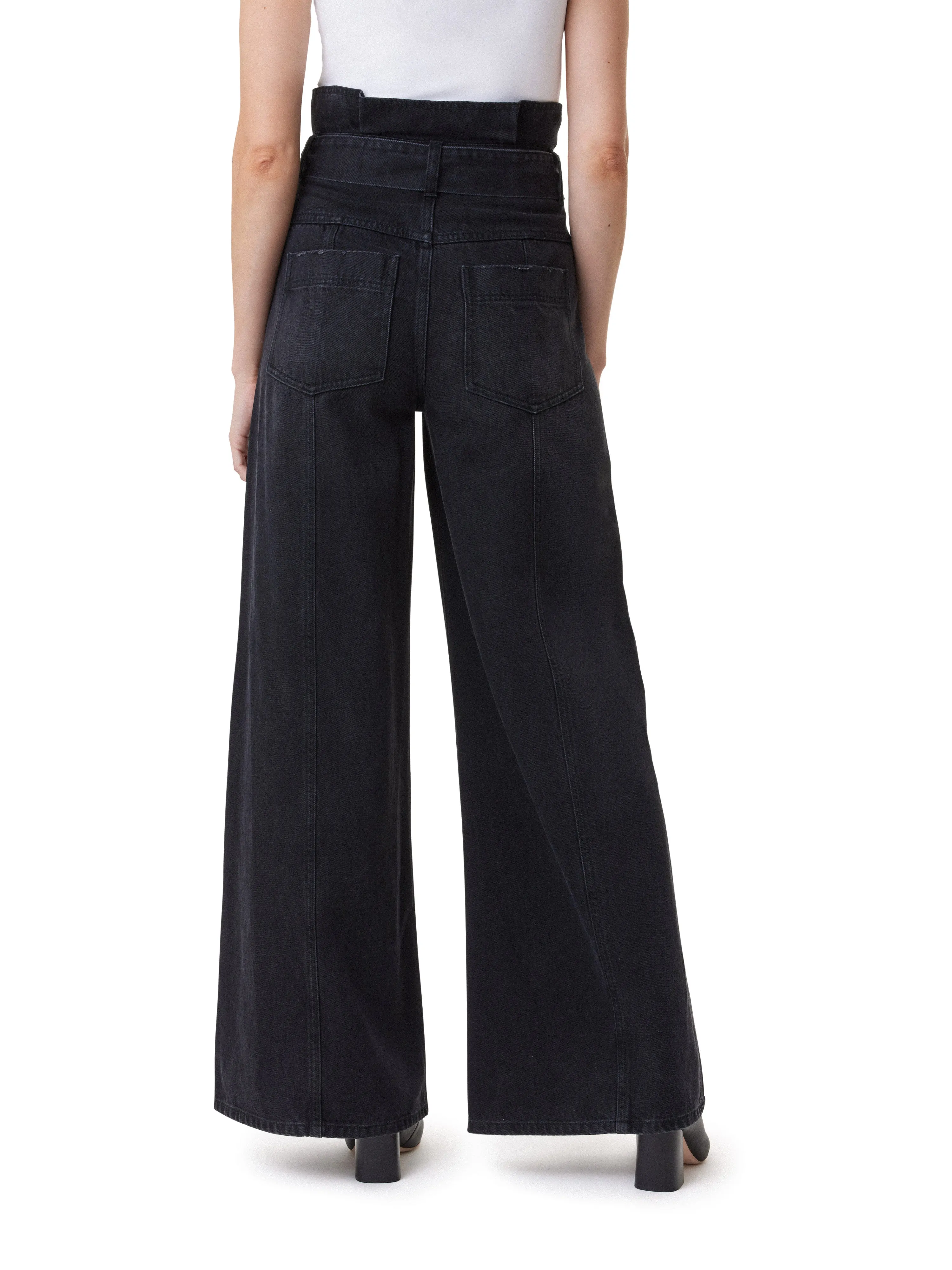 High Rise Paperbag Extreme Wide Leg Belted Jeans sold by Habitual product image thumbnail 3