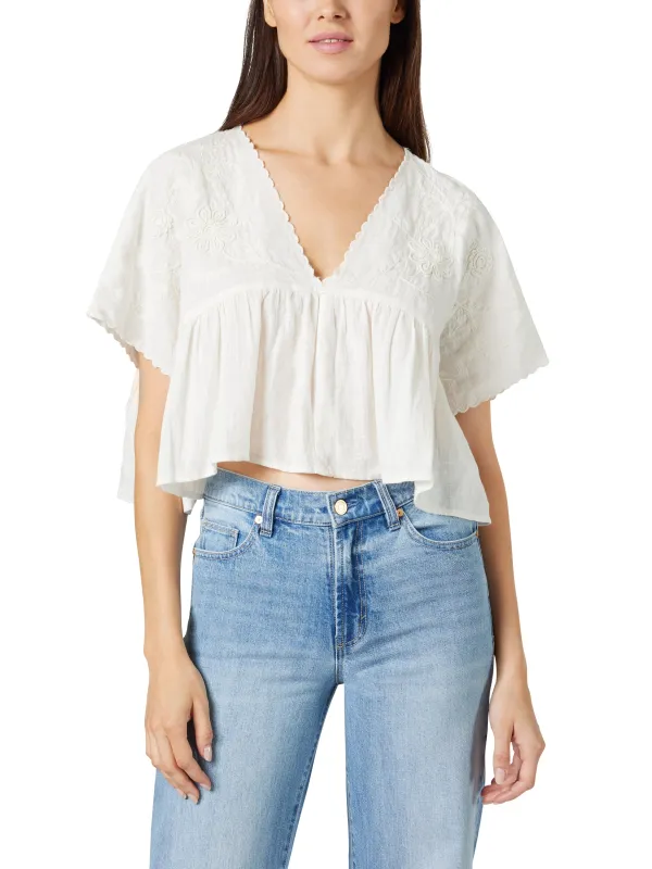 Embroidered Crop Top made by Habitual