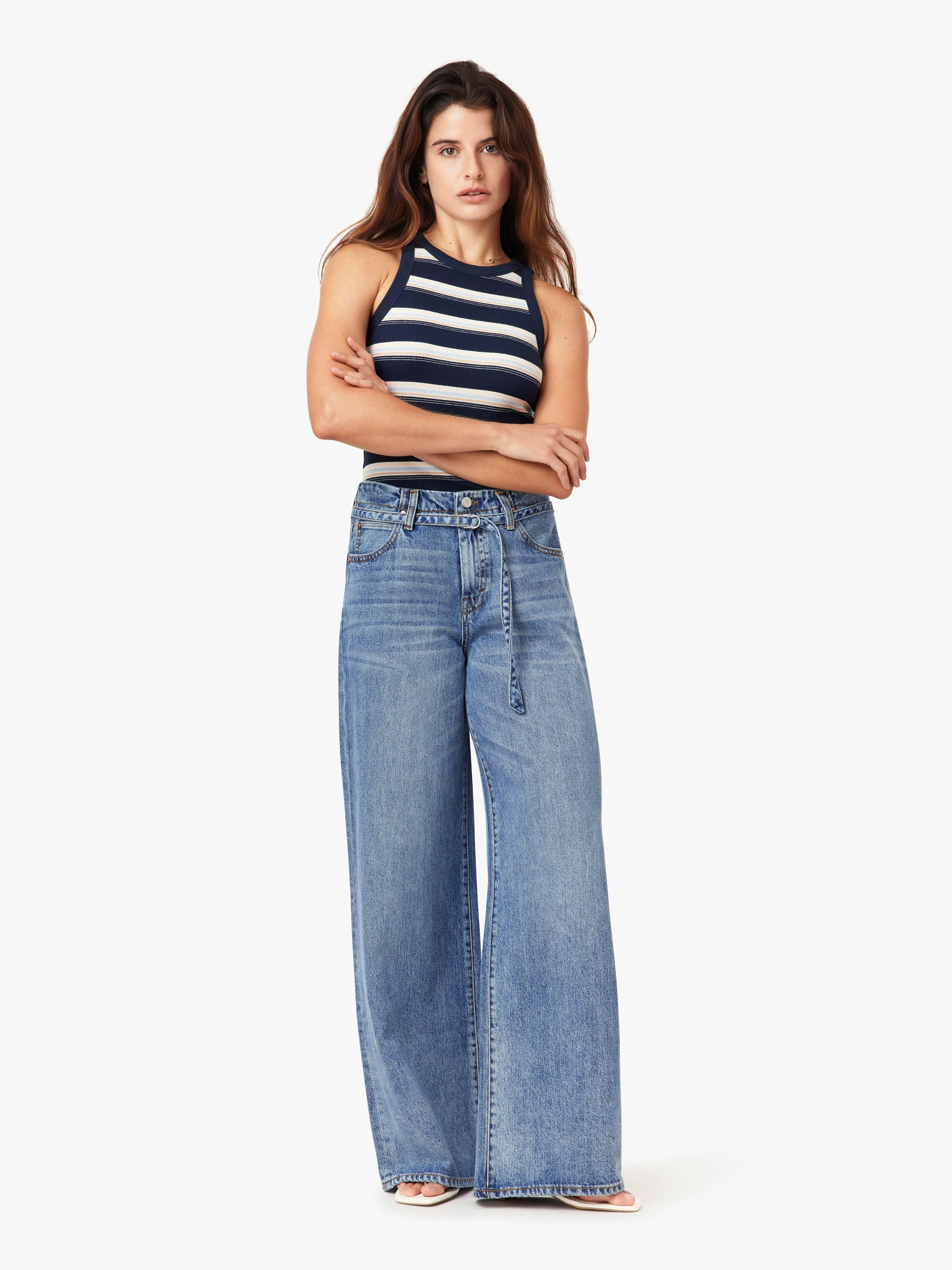 Brynn Belted Wide Leg Jeans sold by Habitual