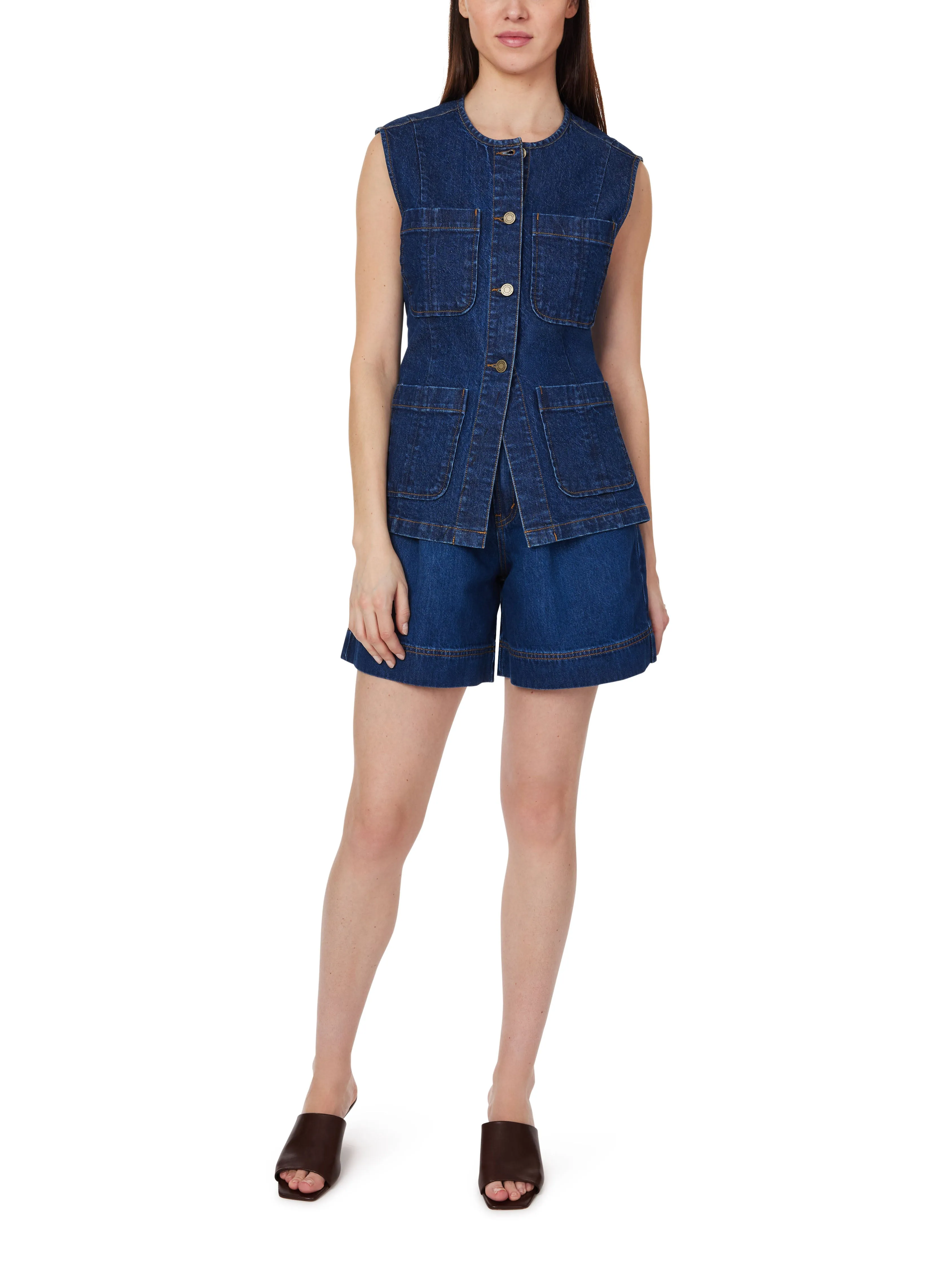 Collarless Belted Vest sold by Habitual product image thumbnail 4