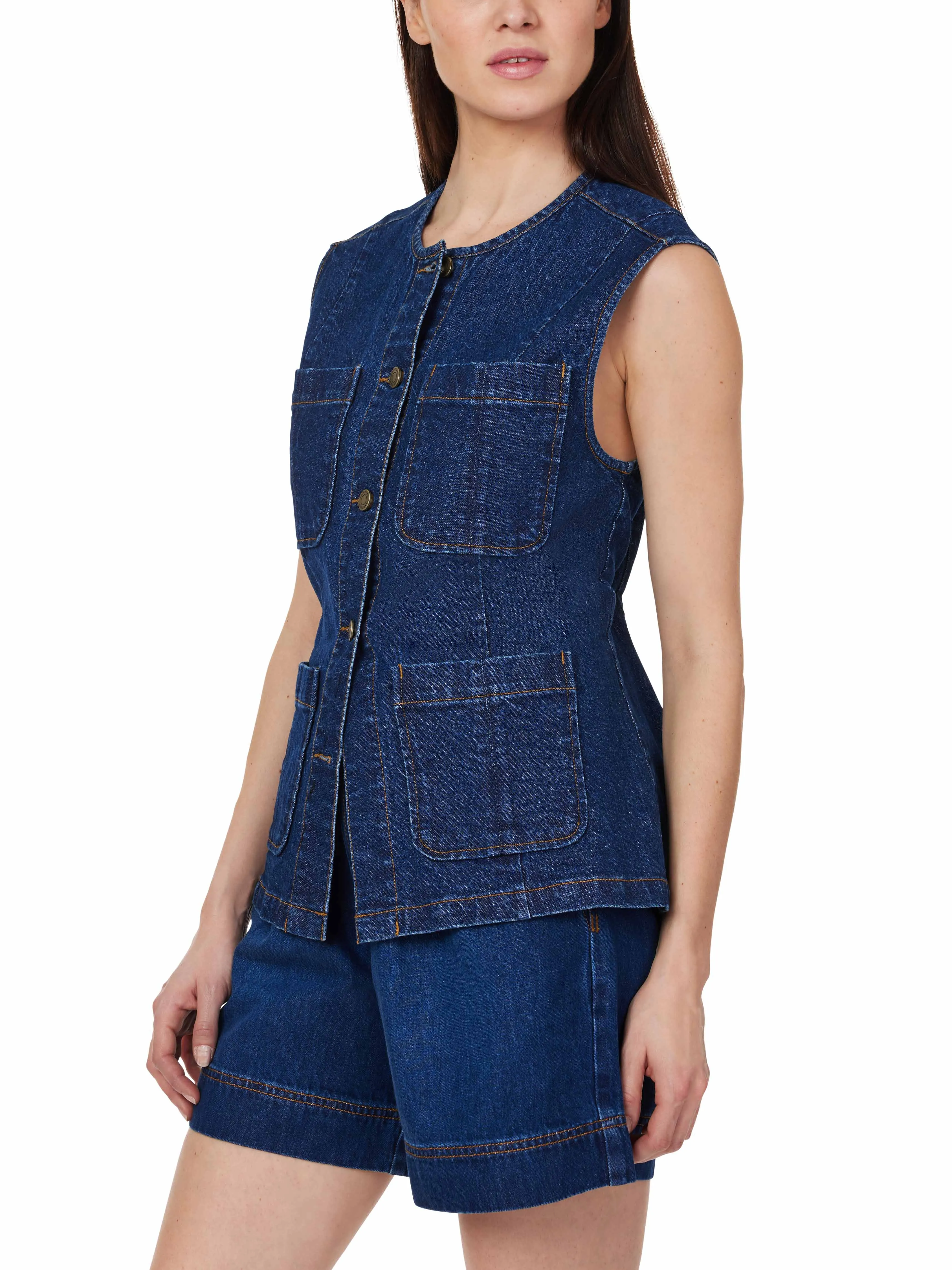 Collarless Belted Vest sold by Habitual product image thumbnail 2