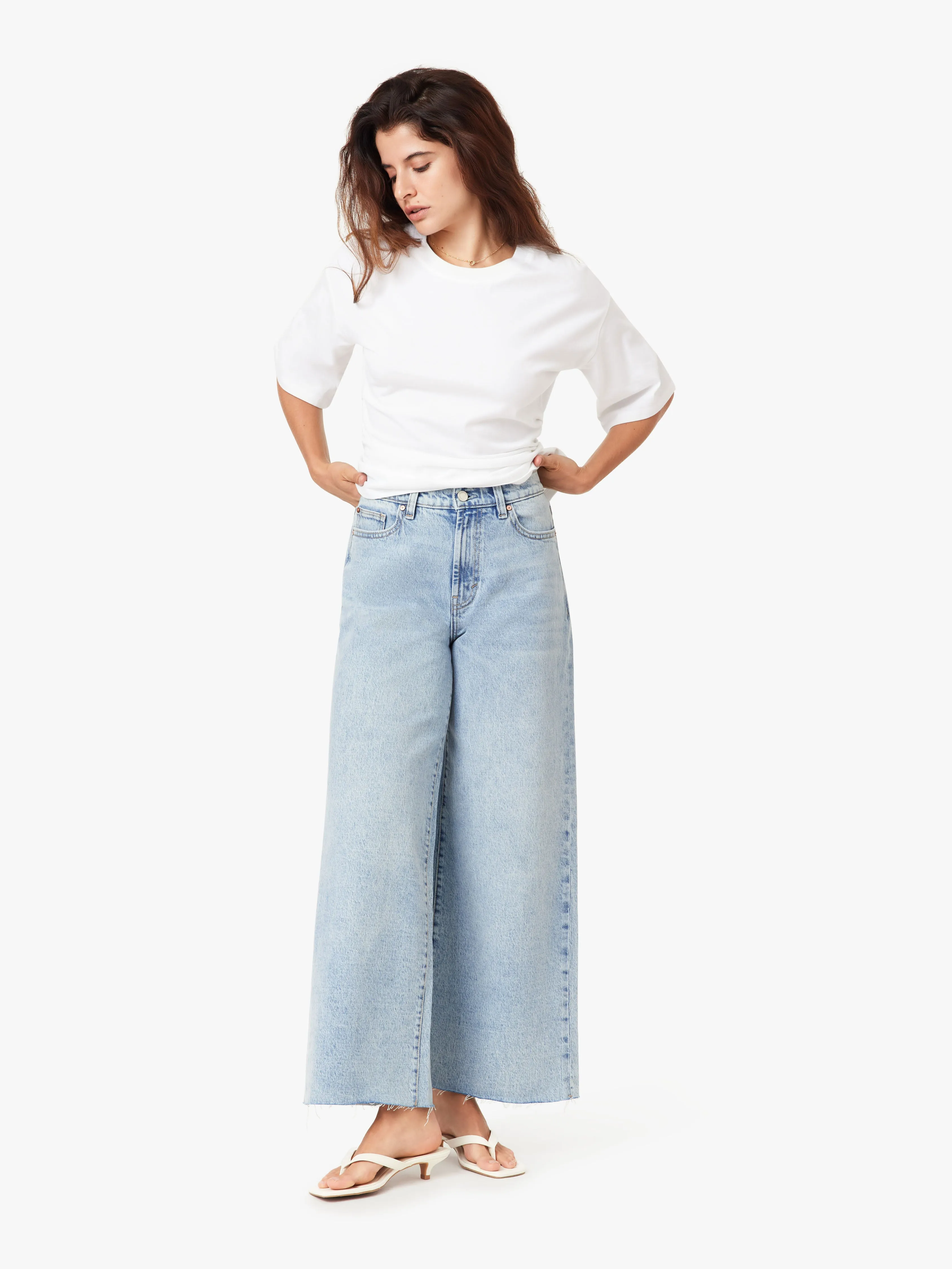 Denver Wide Leg Crop Jeans sold by Habitual