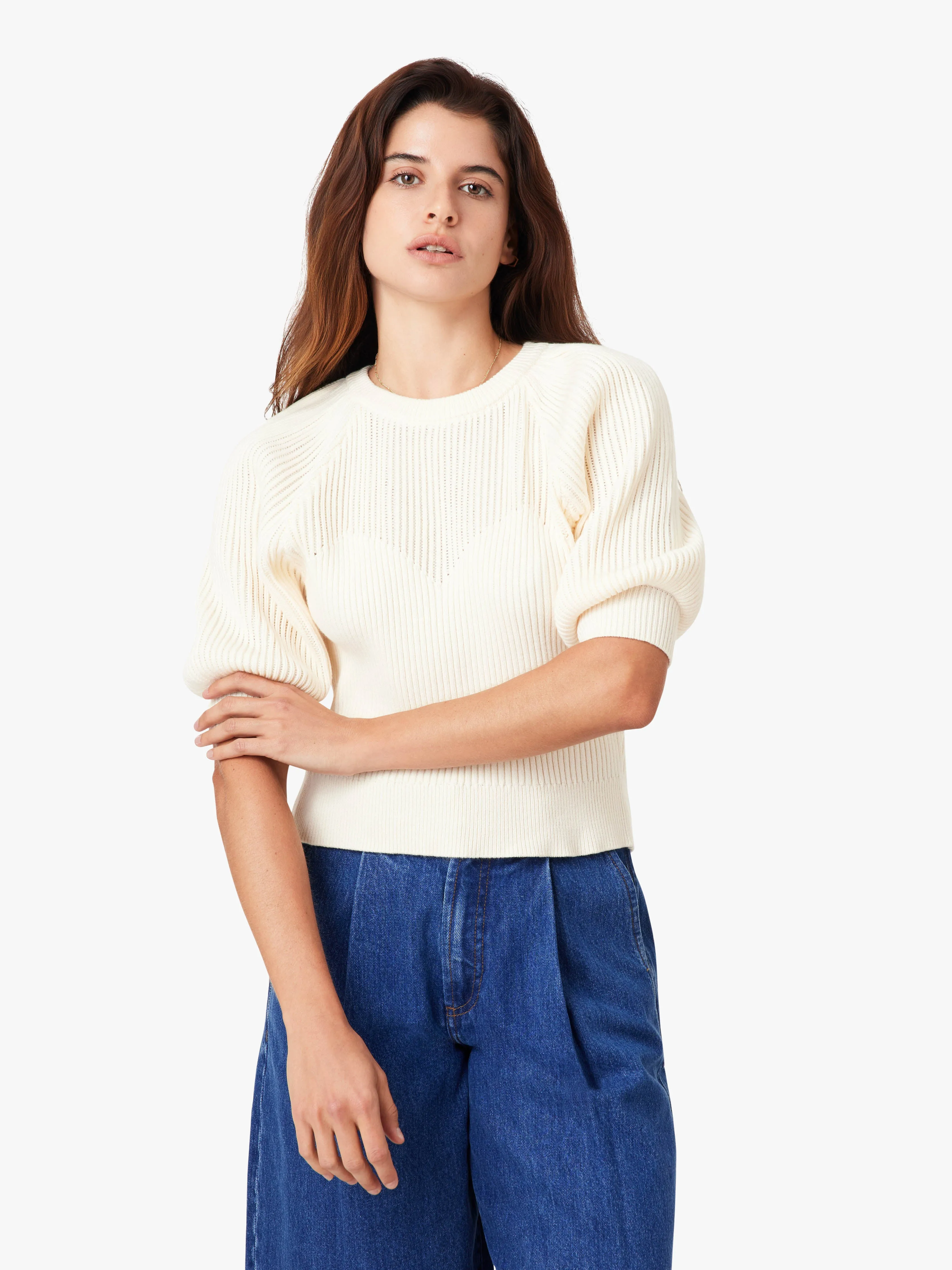 Puff Raglan Sleeve Sweater sold by Habitual