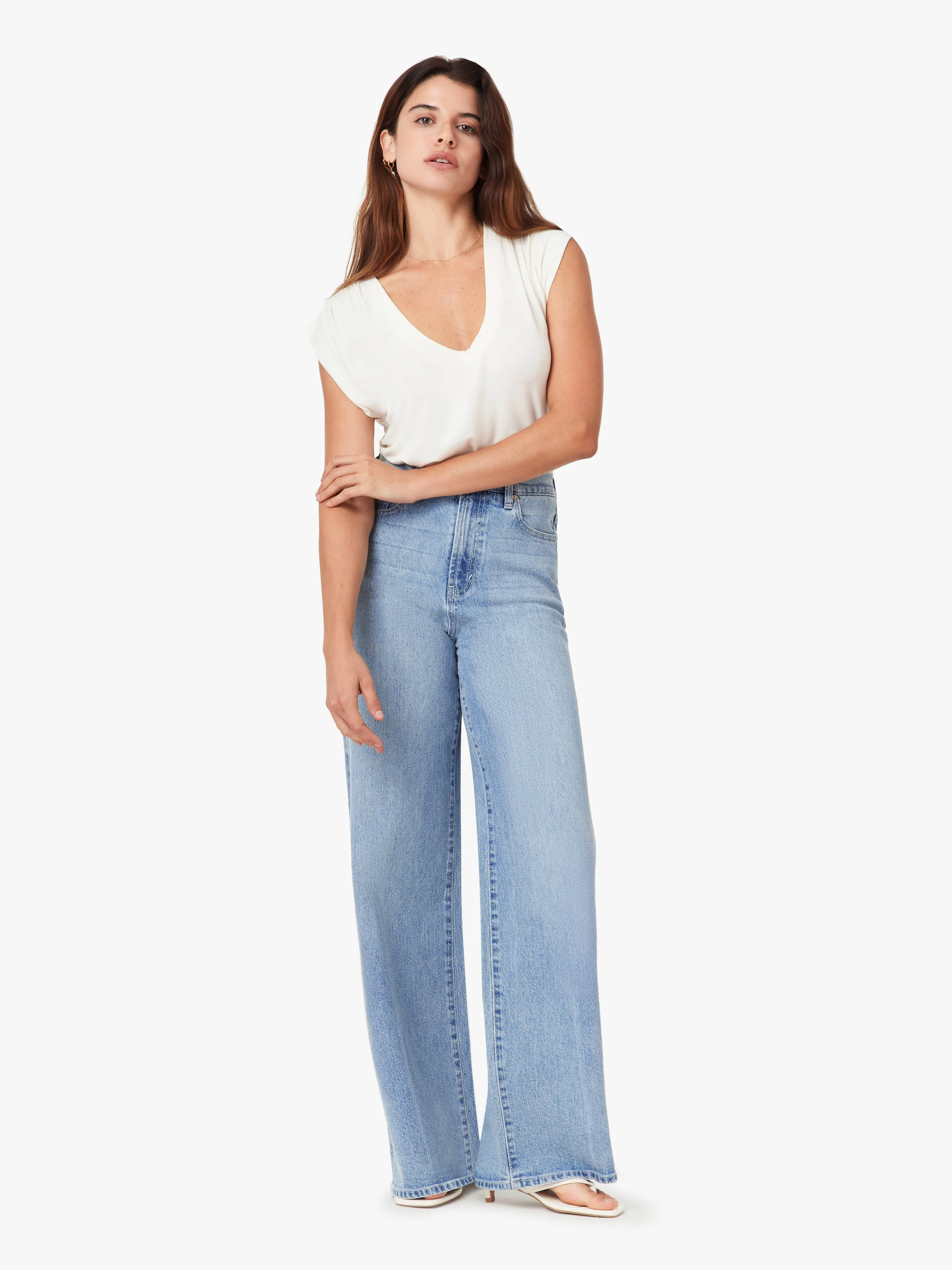 Gemma Micro Stud Wide Leg Slouch sold by Habitual