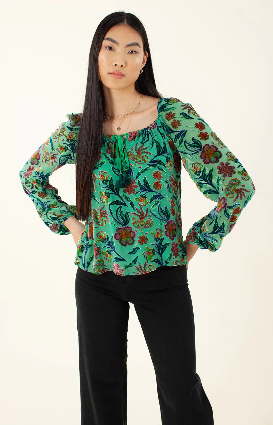 Edessa Velvet Burnout Top sold by Hale Bob product image thumbnail 4