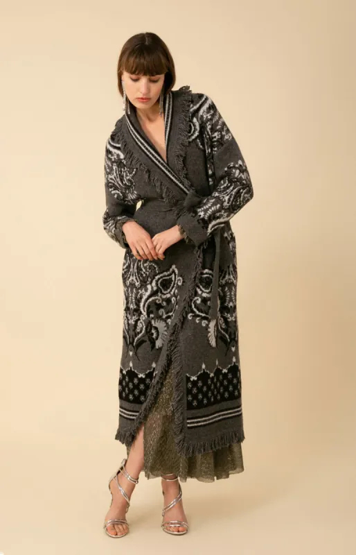 Zelie Wool Blend Wrap Midi Sweater sold by Hale Bob