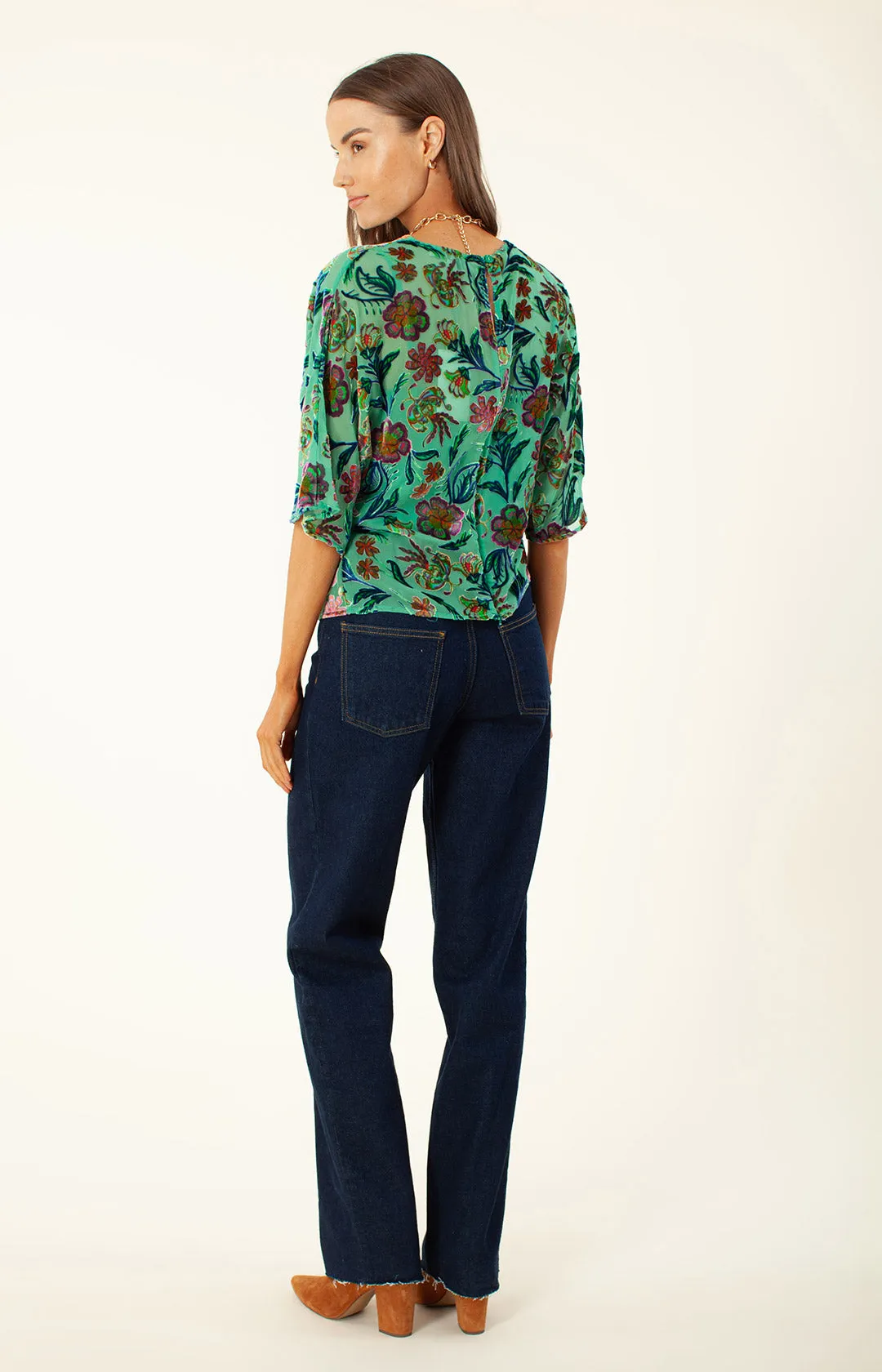 Delyse Velvet Burnout Keyhole Top sold by Hale Bob product image thumbnail 2