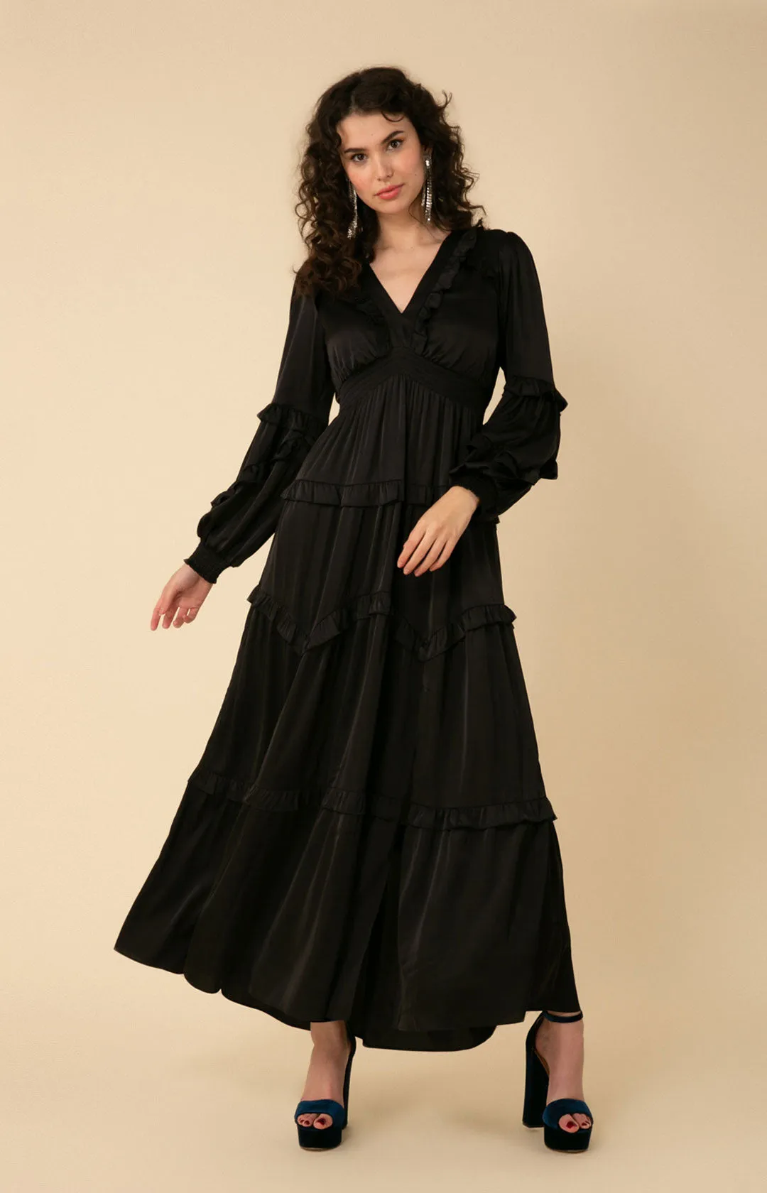 Mathilde Solid Tiered Maxi Dress sold by Hale Bob