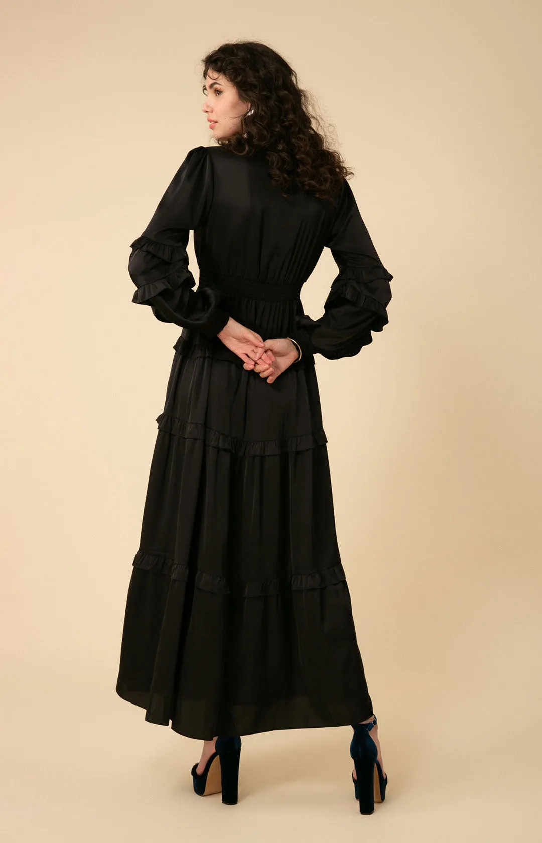 Mathilde Solid Tiered Maxi Dress sold by Hale Bob product image thumbnail 2