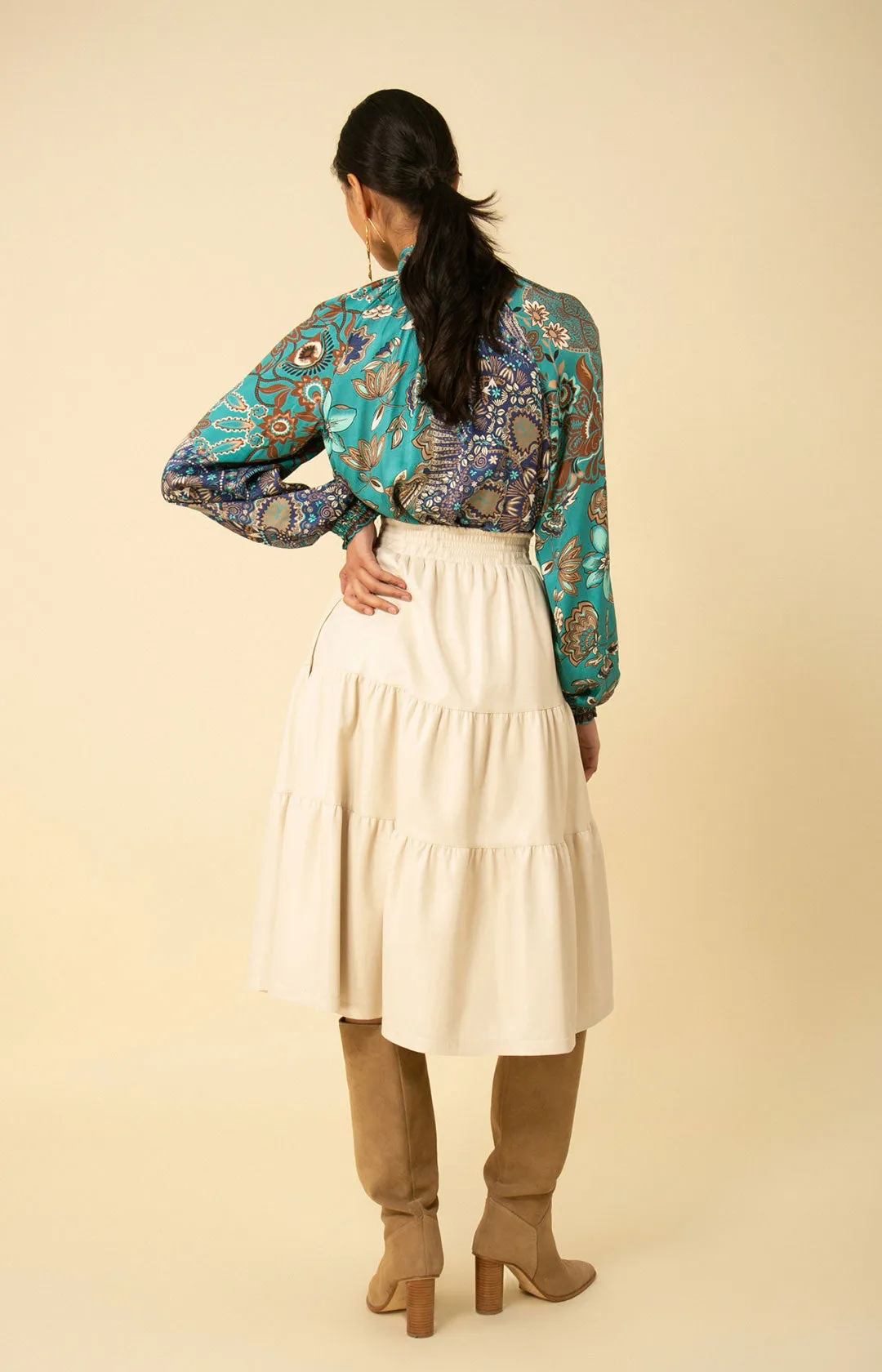 Addison Twill Scarf Tie Neck Top sold by Hale Bob product image thumbnail 2