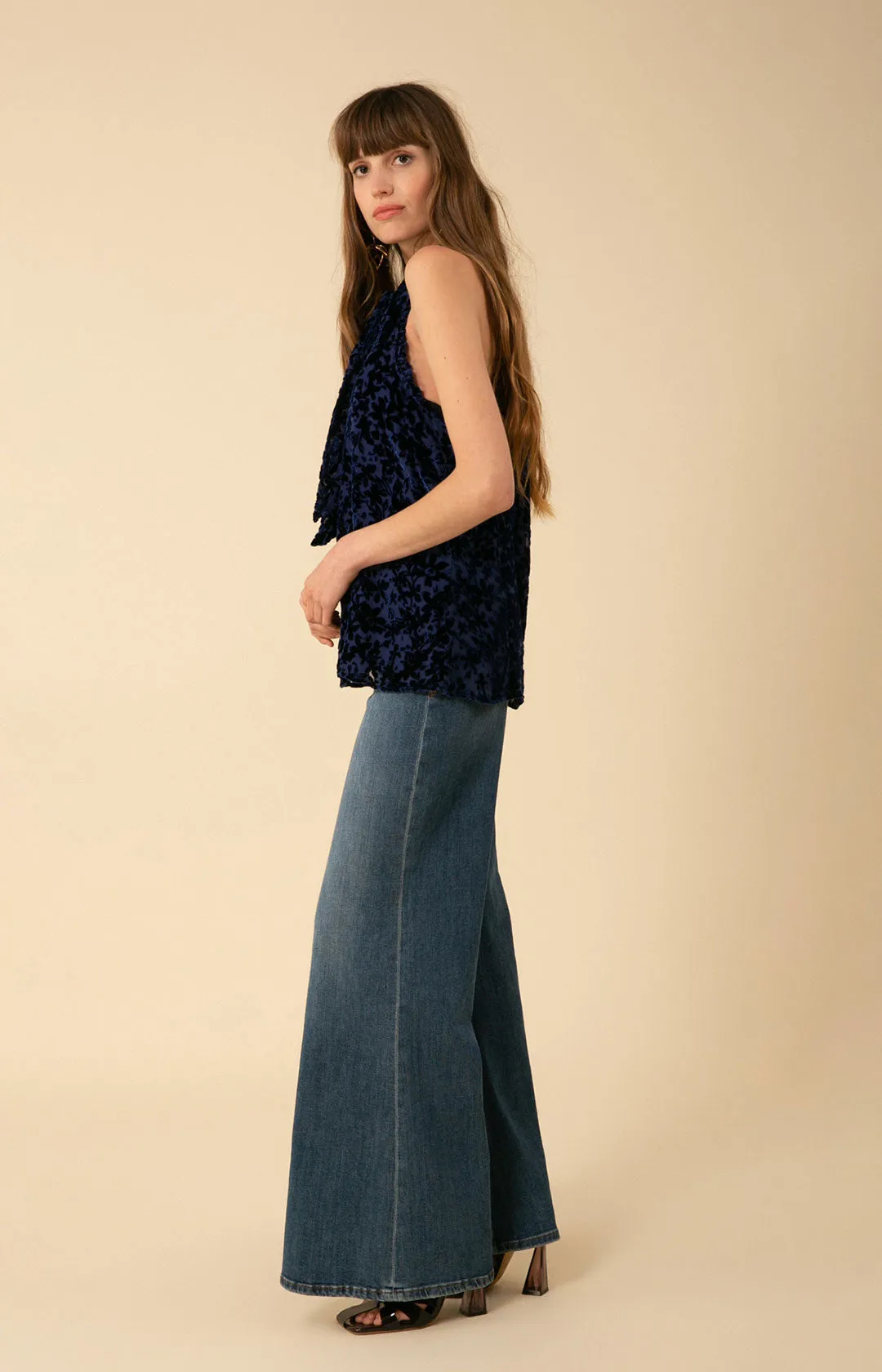 Thais Solid Halter Velvet Burnout Top sold by Hale Bob product image thumbnail 4