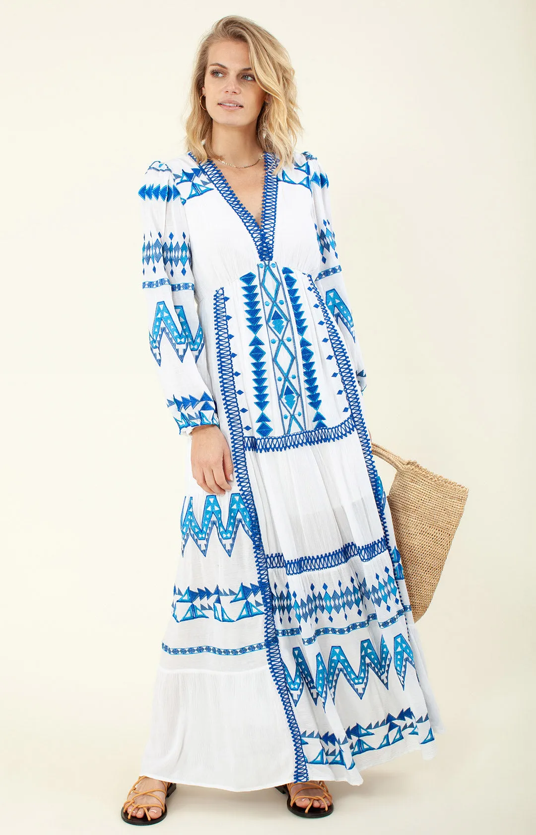 Fallin Embroidered Maxi Dress sold by Hale Bob