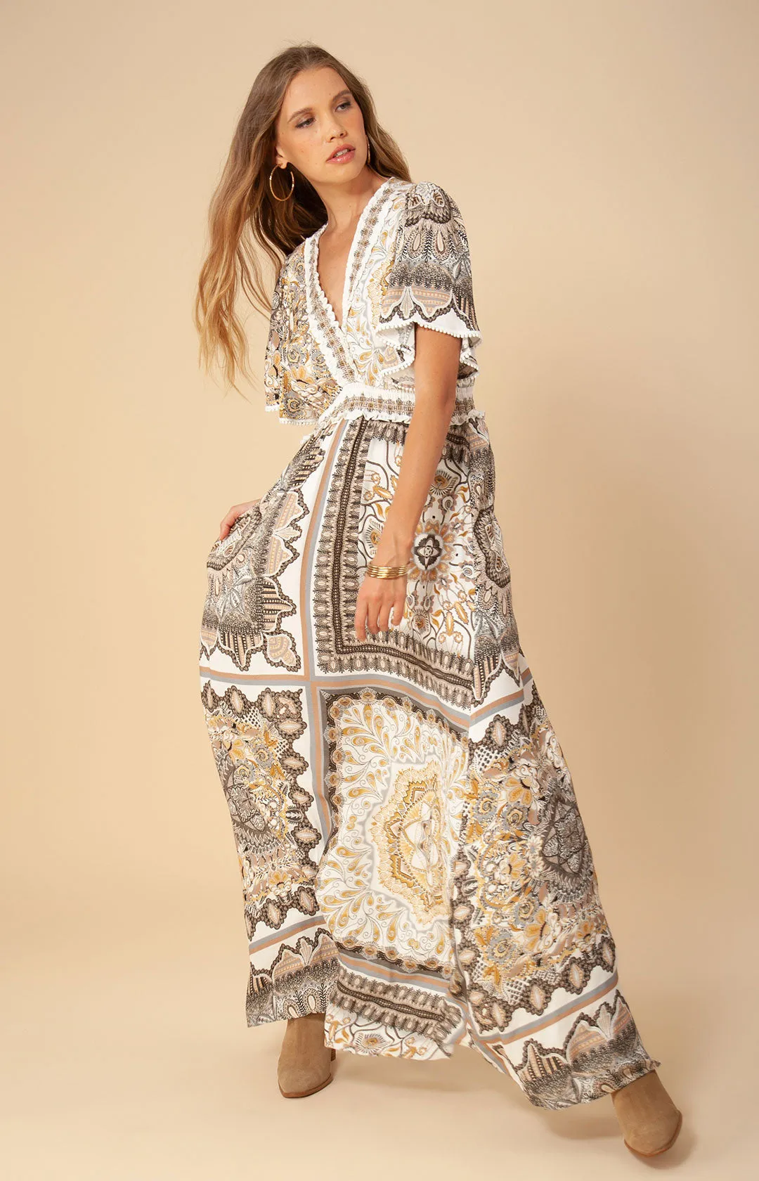 Nadja Smocked Maxi Dress sold by Hale Bob product image thumbnail 4