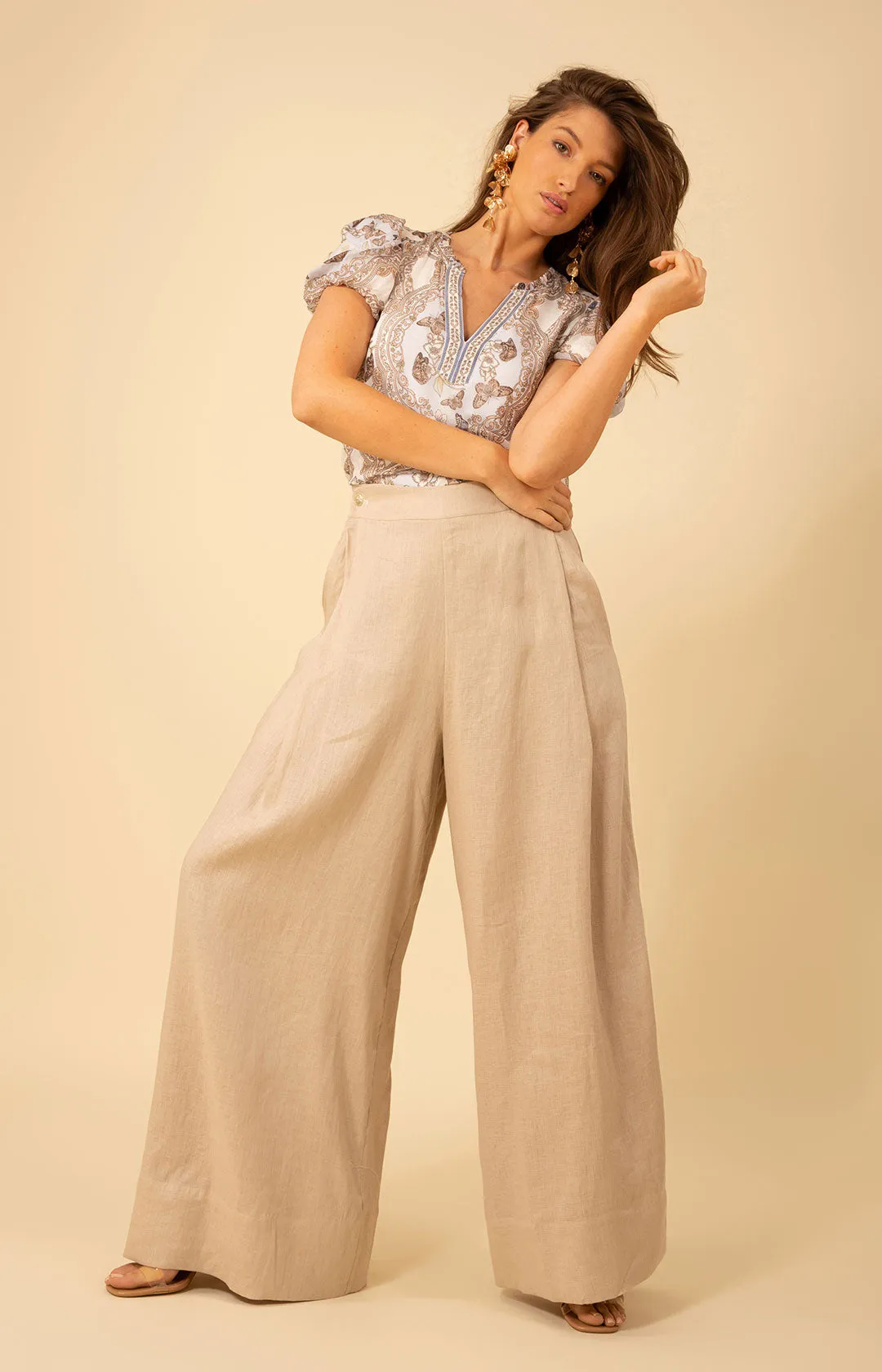 Alayna Solid Linen Pants sold by Hale Bob product image thumbnail 4