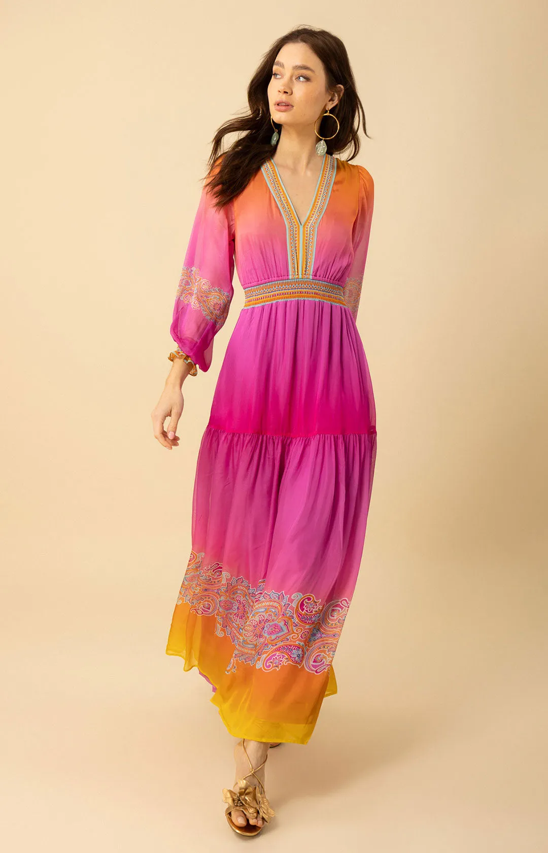 Ayla Chiffon Maxi Dress sold by Hale Bob product image thumbnail 2