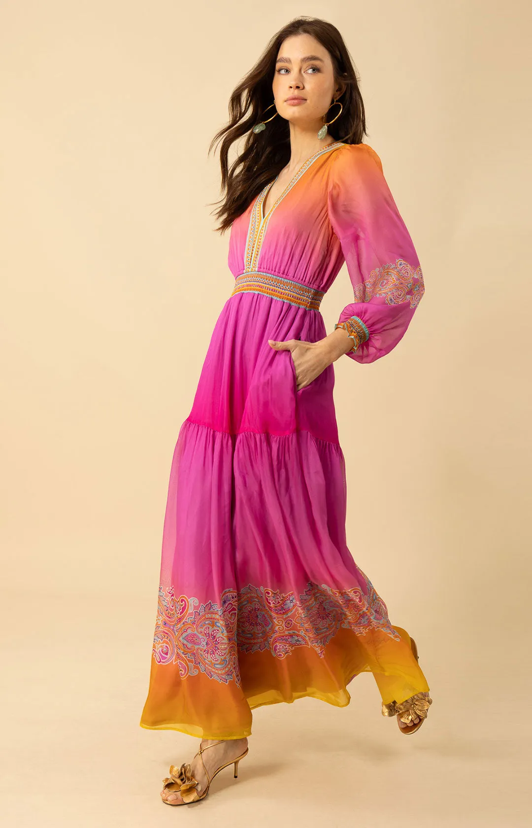 Ayla Chiffon Maxi Dress sold by Hale Bob product image thumbnail 5
