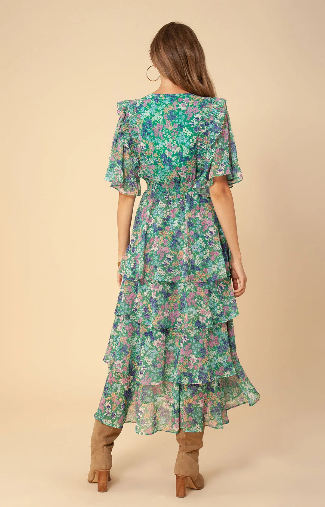 Natasha Tiered Chiffon Dress sold by Hale Bob product image thumbnail 2
