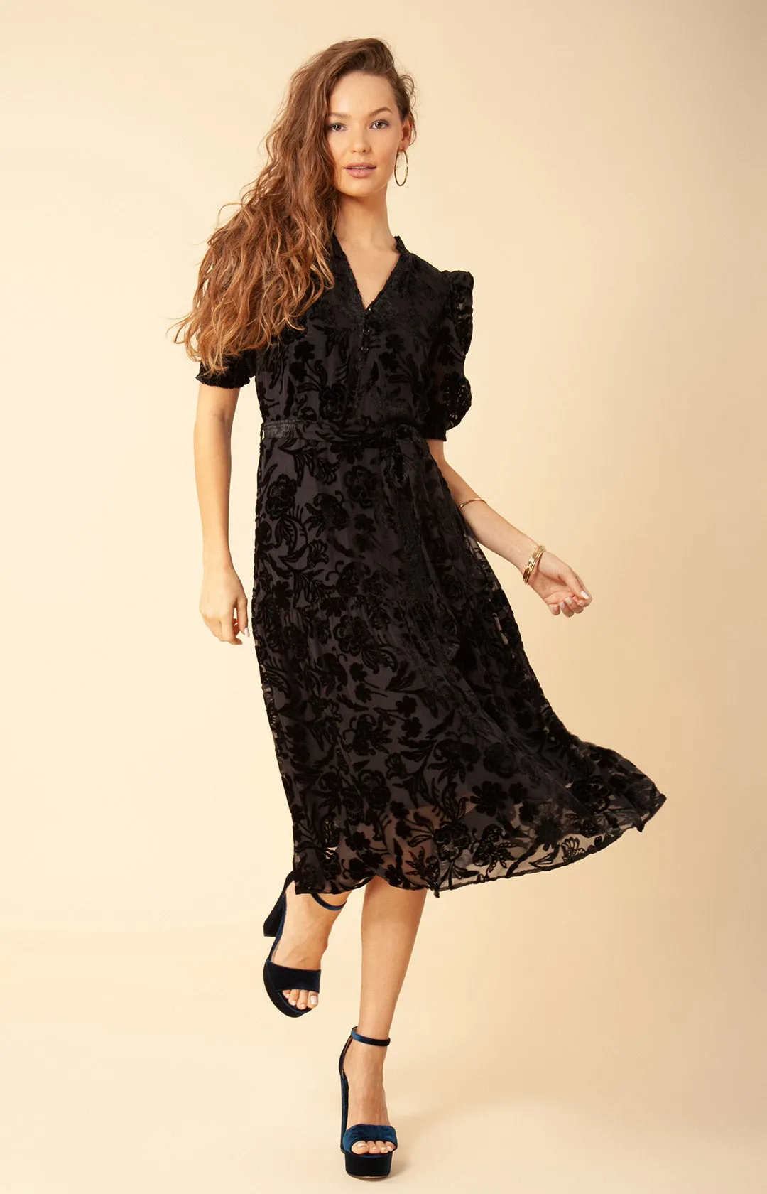 Kimbra Solid Velvet Burnout Dress sold by Hale Bob product image thumbnail 4