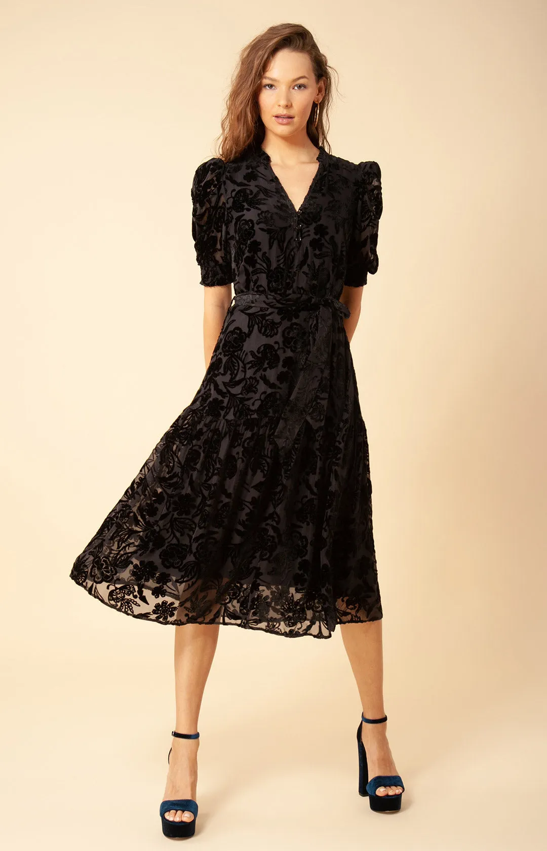 Kimbra Solid Velvet Burnout Dress sold by Hale Bob
