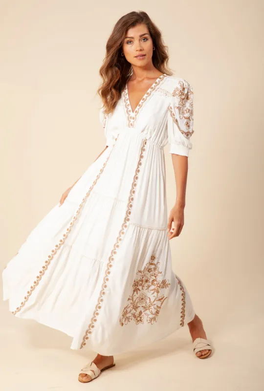 Stephani Embroidered Maxi Dress sold by Hale Bob