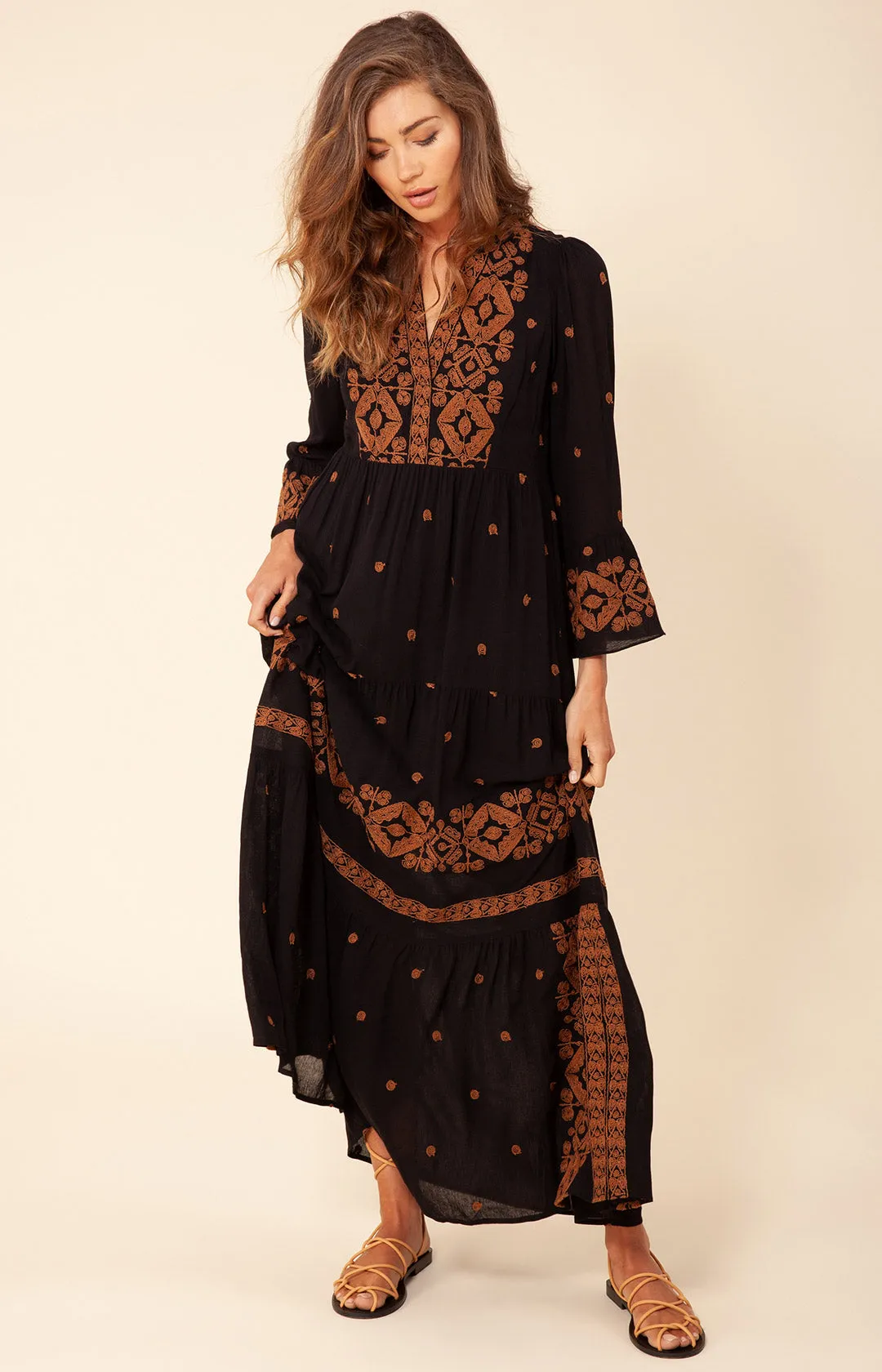 Marja Embroidered Maxi Dress sold by Hale Bob