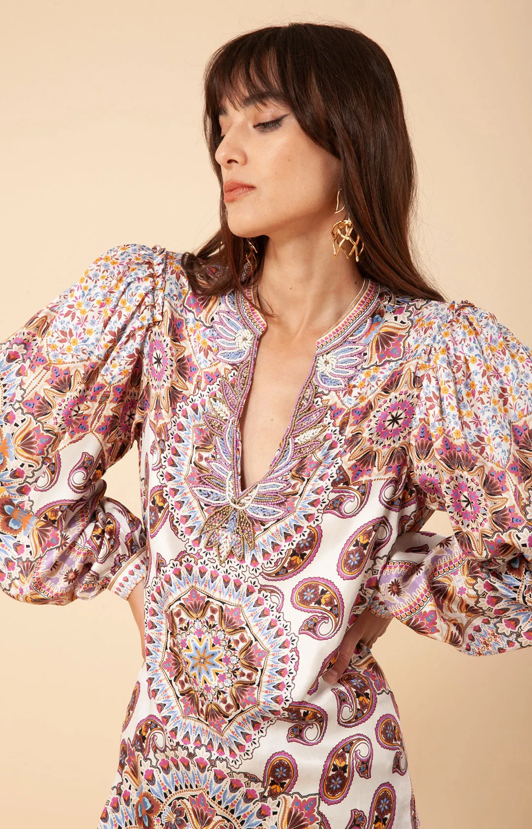 Joleen Charmeuse Top Beaded sold by Hale Bob product image thumbnail 3