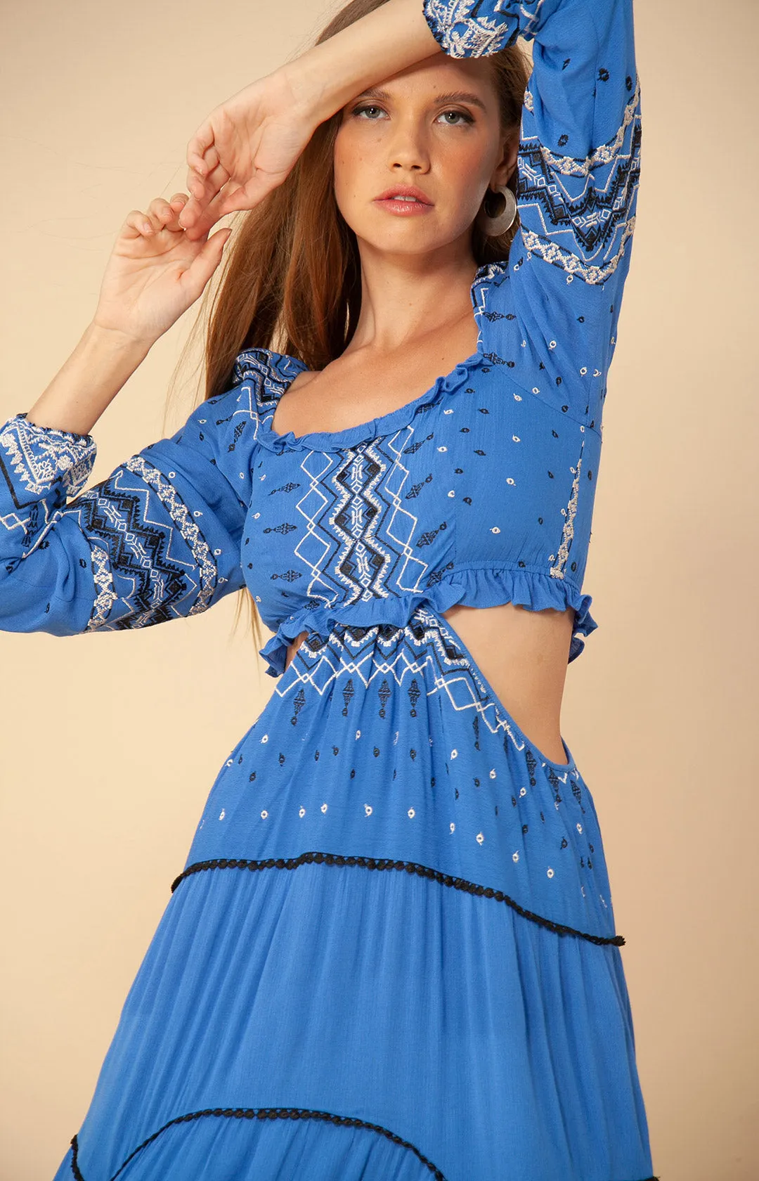 Natalie Cut-Out Maxi Dress sold by Hale Bob product image thumbnail 3