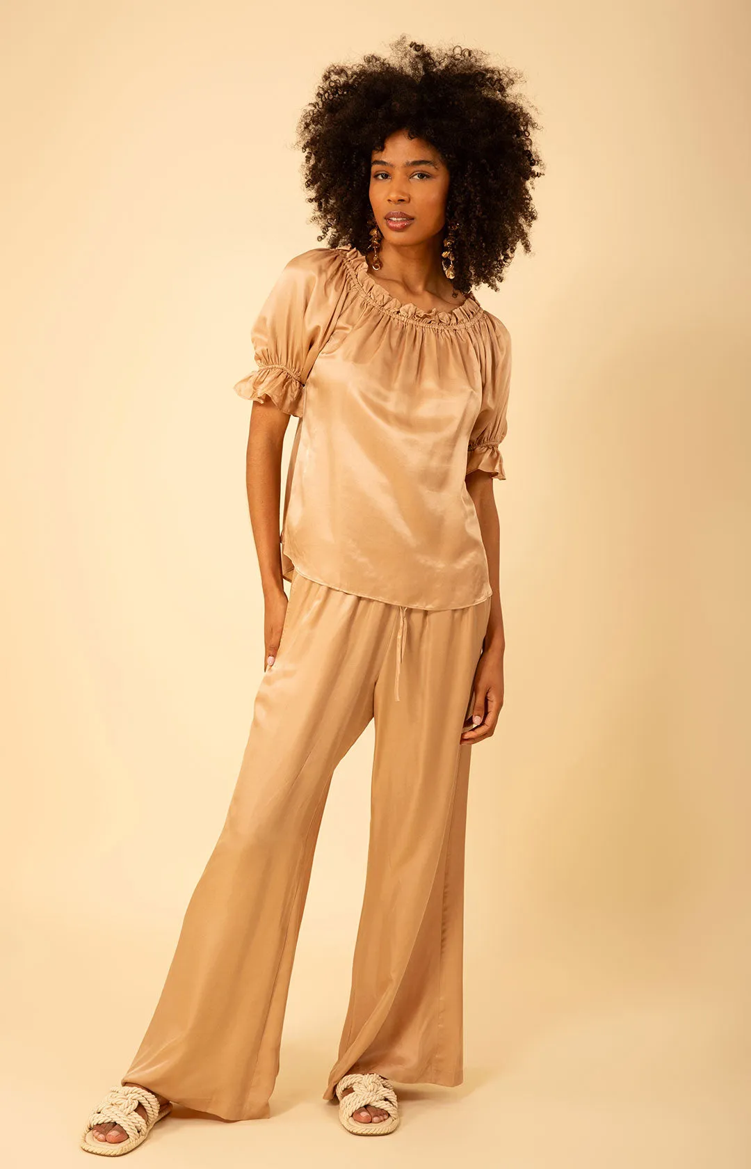 Tatum Solid Charmeuse Balloon Sleeve Top sold by Hale Bob product image thumbnail 4