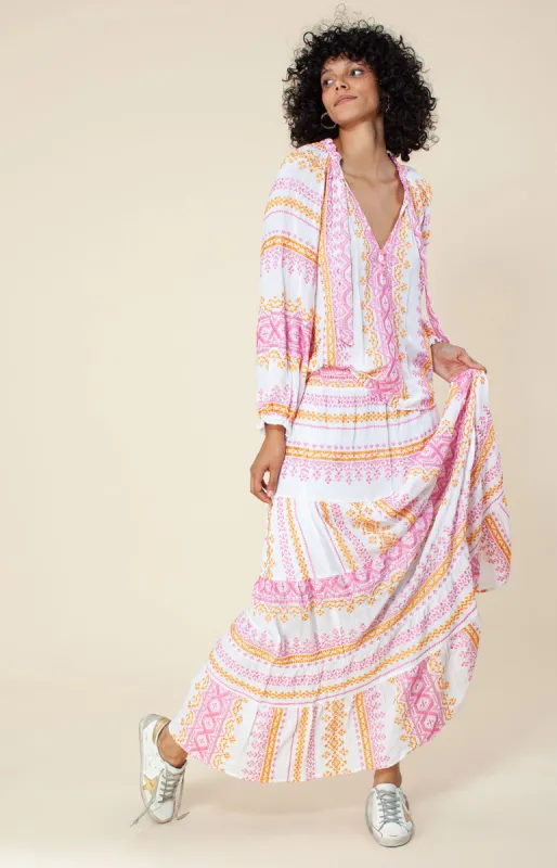 Marquesa Embroidered Maxi Skirt sold by Hale Bob
