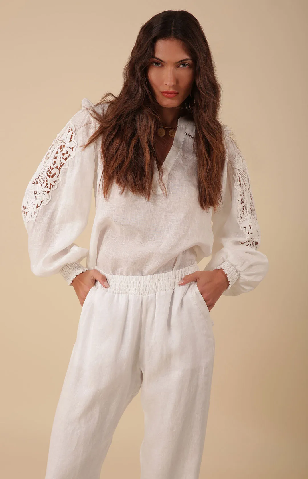 Reese Solid Linen Top sold by Hale Bob product image thumbnail 4