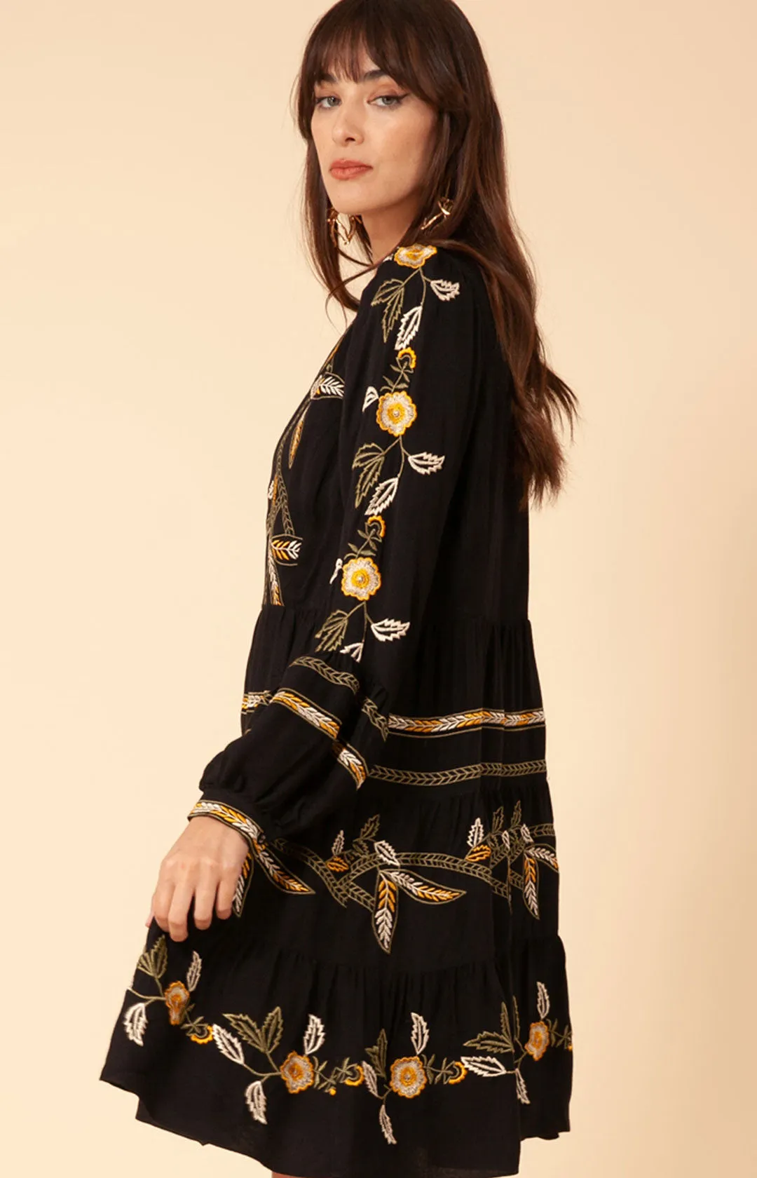 Amelia Embroidered Crepe Dress sold by Hale Bob product image thumbnail 3