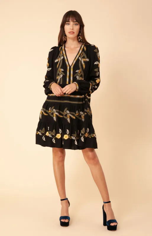 Amelia Embroidered Crepe Dress sold by Hale Bob