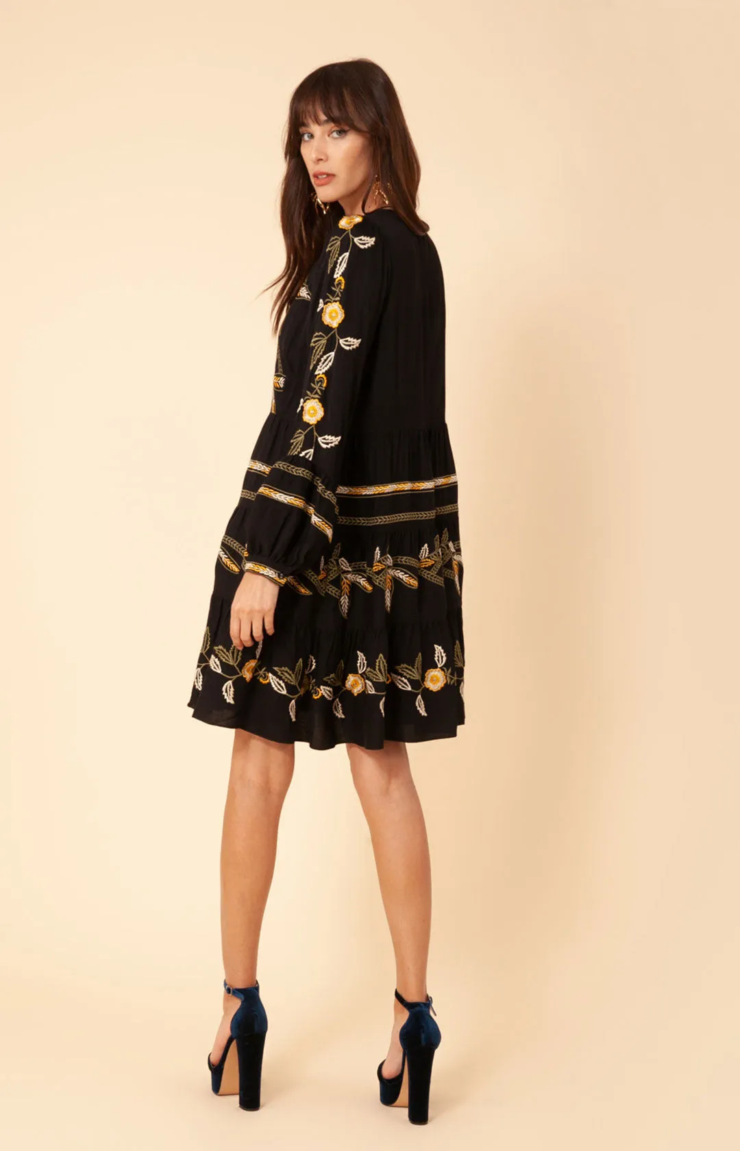 Amelia Embroidered Crepe Dress sold by Hale Bob product image thumbnail 2