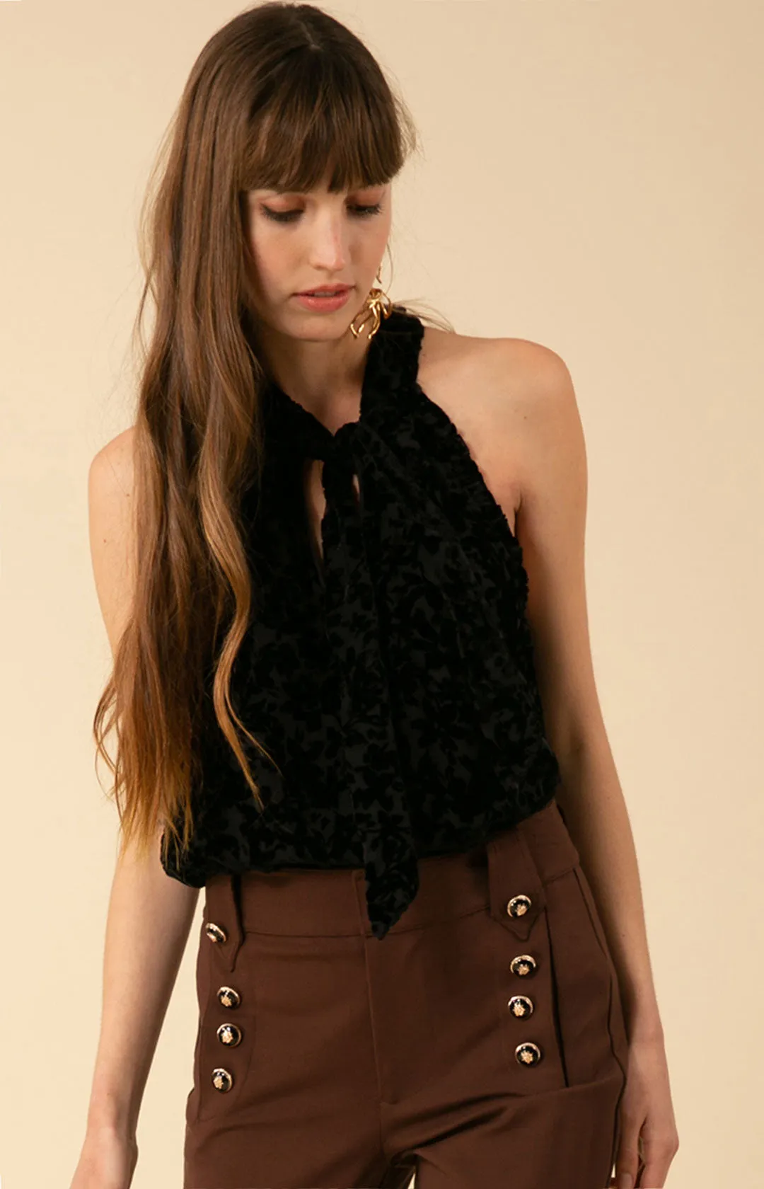 Aya Button Trim Ponte Pant sold by Hale Bob product image thumbnail 3